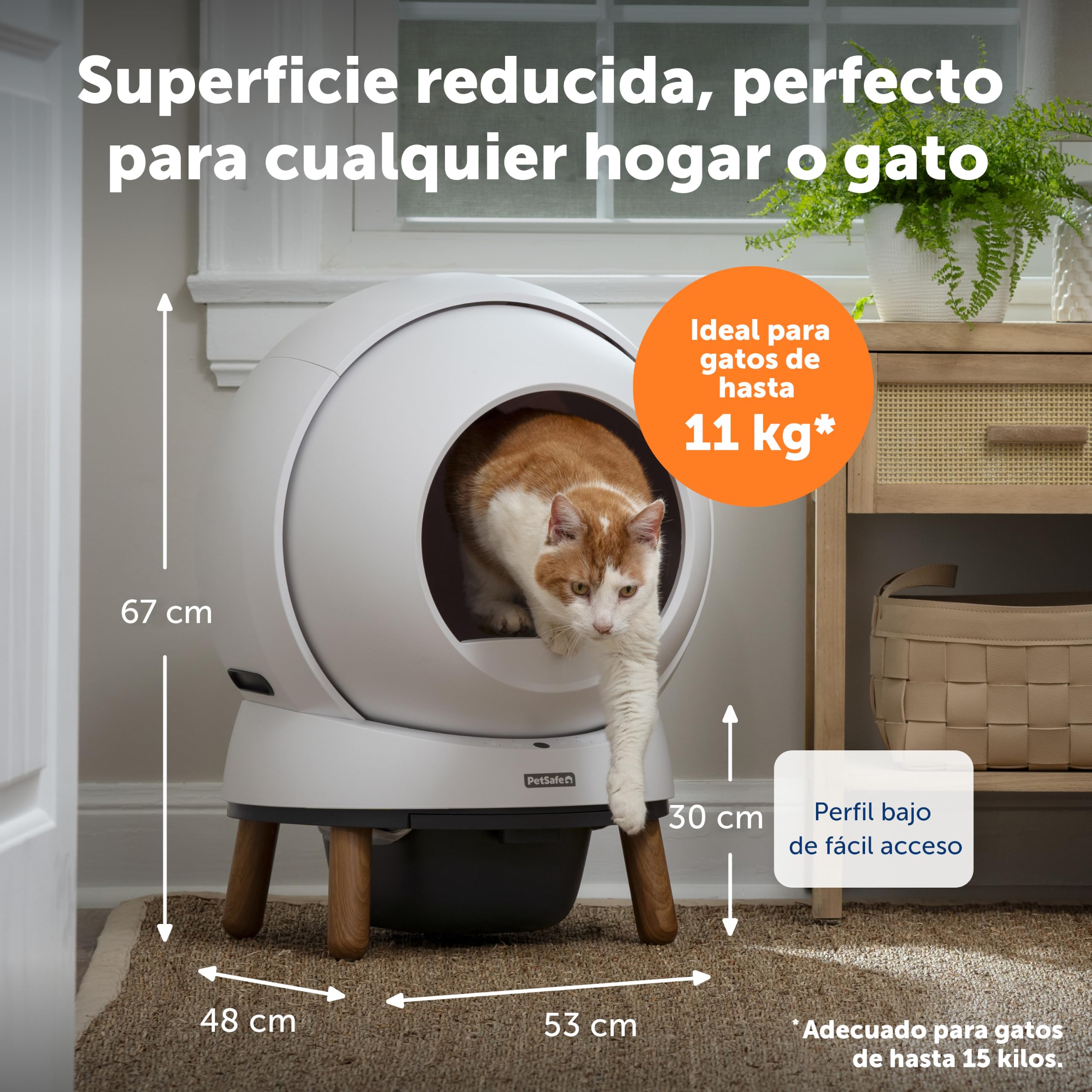 PetSafe ScoopFree SmartSpin Arenero para Gatos Autolimpiante - Caja de Arena con Control Avanzado de Olores - Monitorización de la Salud Controlado por App