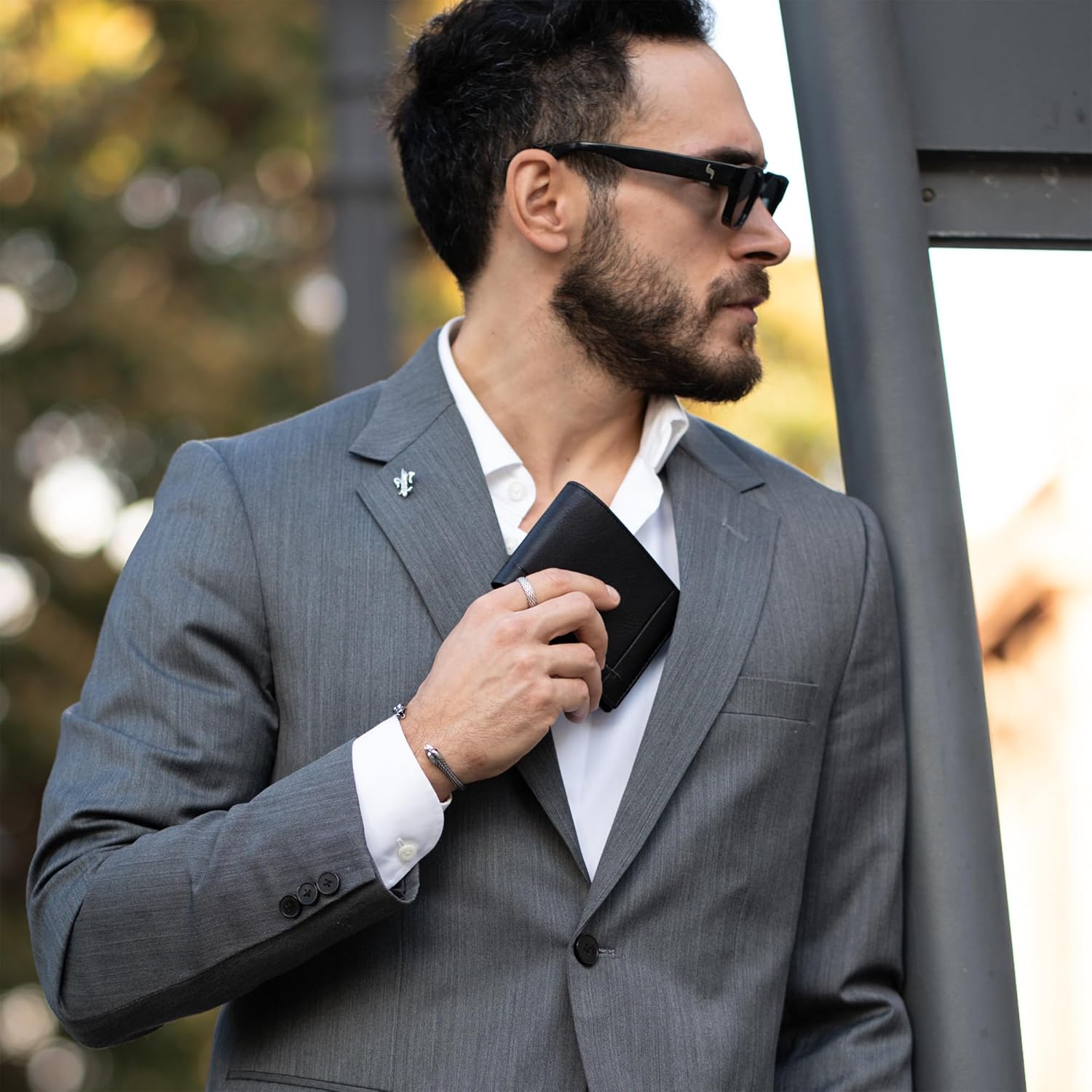 Time Resistance Leather Wallet – Italian Handmade Minimalist Billfold for Cards and Cash – Slim Full-Grain Leather Wallet (Black) - Image 2