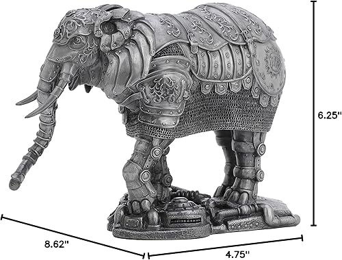 Miniatura 9 de Veronese Design Elefante mecánico steampunk de 6 1/4 pulgadas de alto, efecto de peltre fundido en frío, estatua de animales, decoración del hogar,