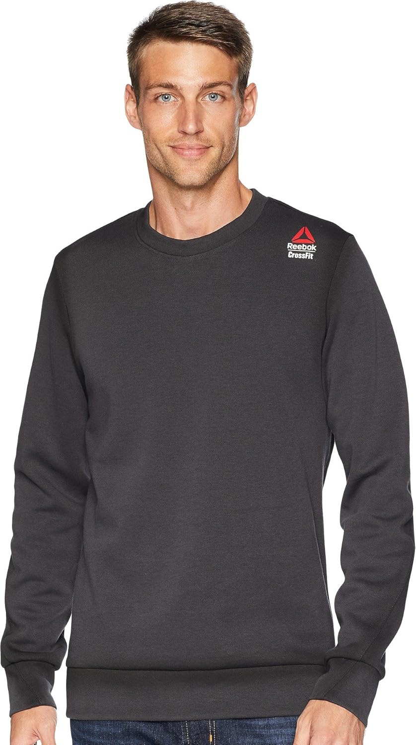 Reebok Men’s Crossfit Performance Long Sleeve Fleece Crew (Coal) BQ7685