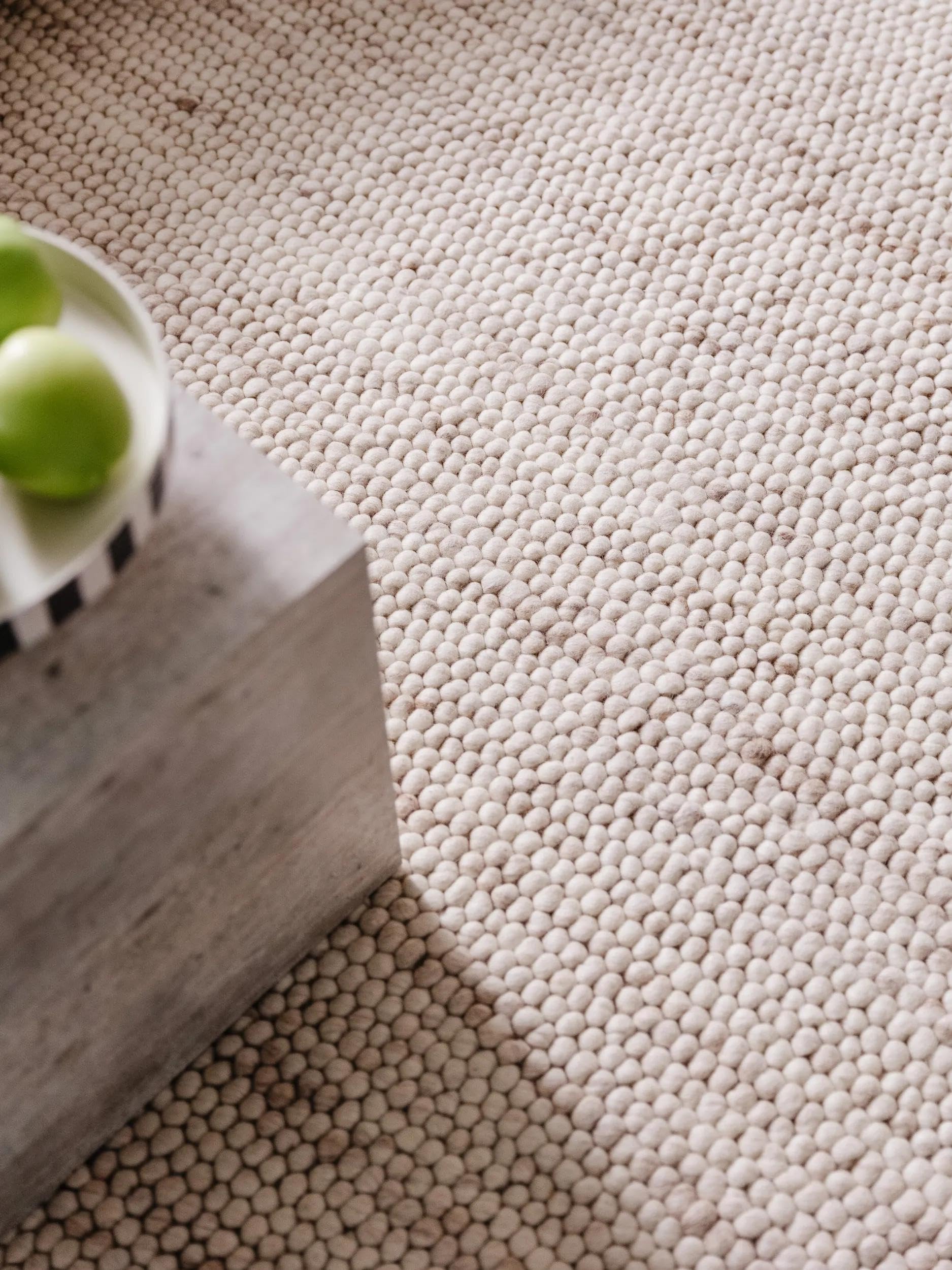 benuta Tapis en pure laine Beads - Laine - Rectangulaire & Style : Uni, Natural Living - Facile d'entretien pour salon, chambre à coucher, beige, 80 x 150 cm