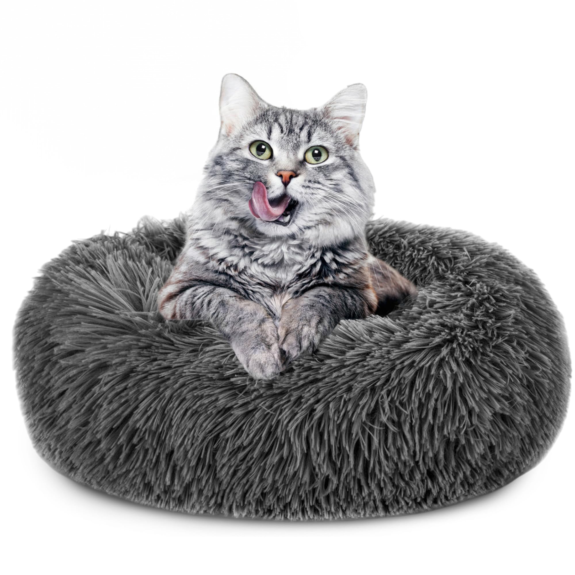 COZY KISS Schattige kattenbank, Zacht Pluizig kattenbed