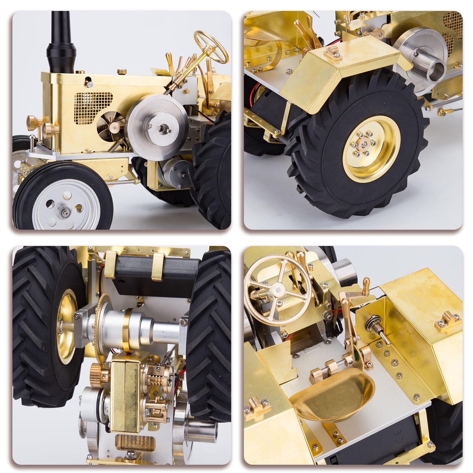 Mini tractor de motor de gasolina retro modelo 1.6CCHorizontal refrigeración por aire de un solo cilindro mecánico de ingeniería de vehículos agrícolas para adultos coleccionistas -T16
