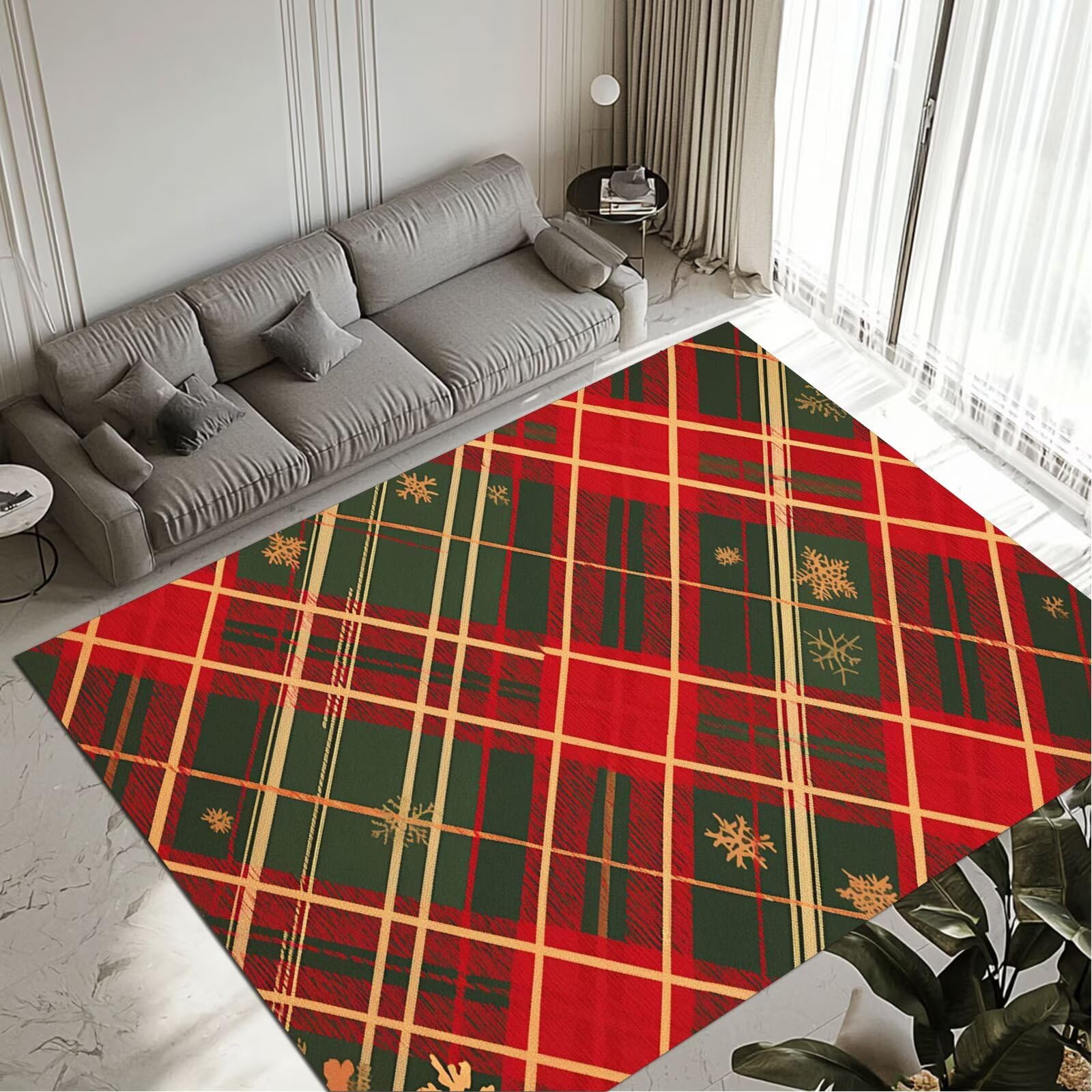 Tapis checkered grand tapis salon chambre adulte lavable 100x200cm