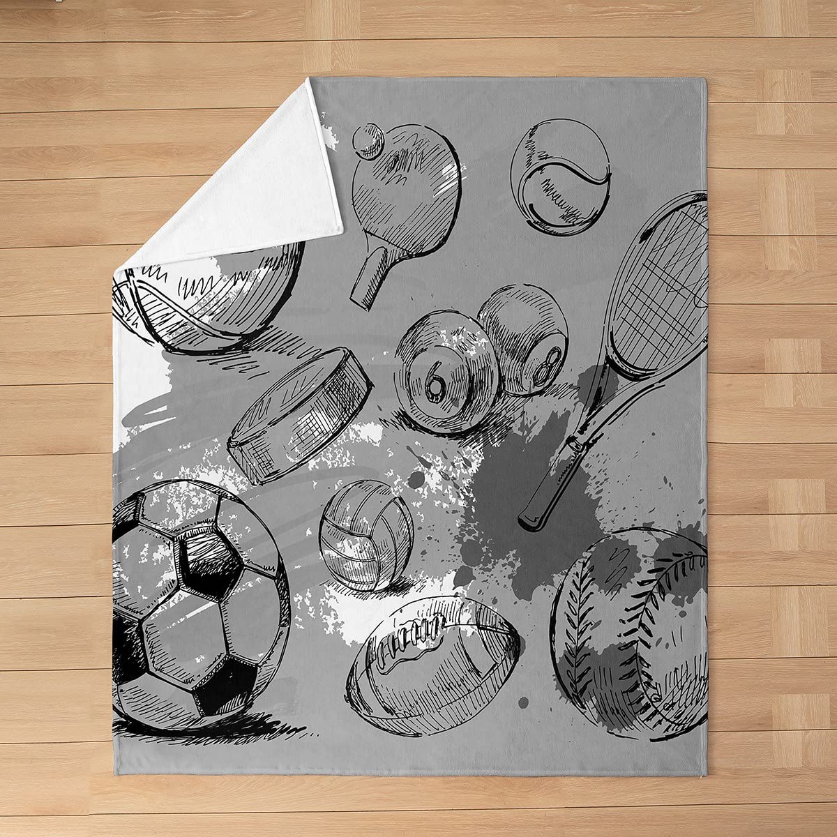Couverture Portable Avec Manches Et Poche - 177.8 X 127 Cm, Motif Empreintes De Teckel, Flanelle Douce