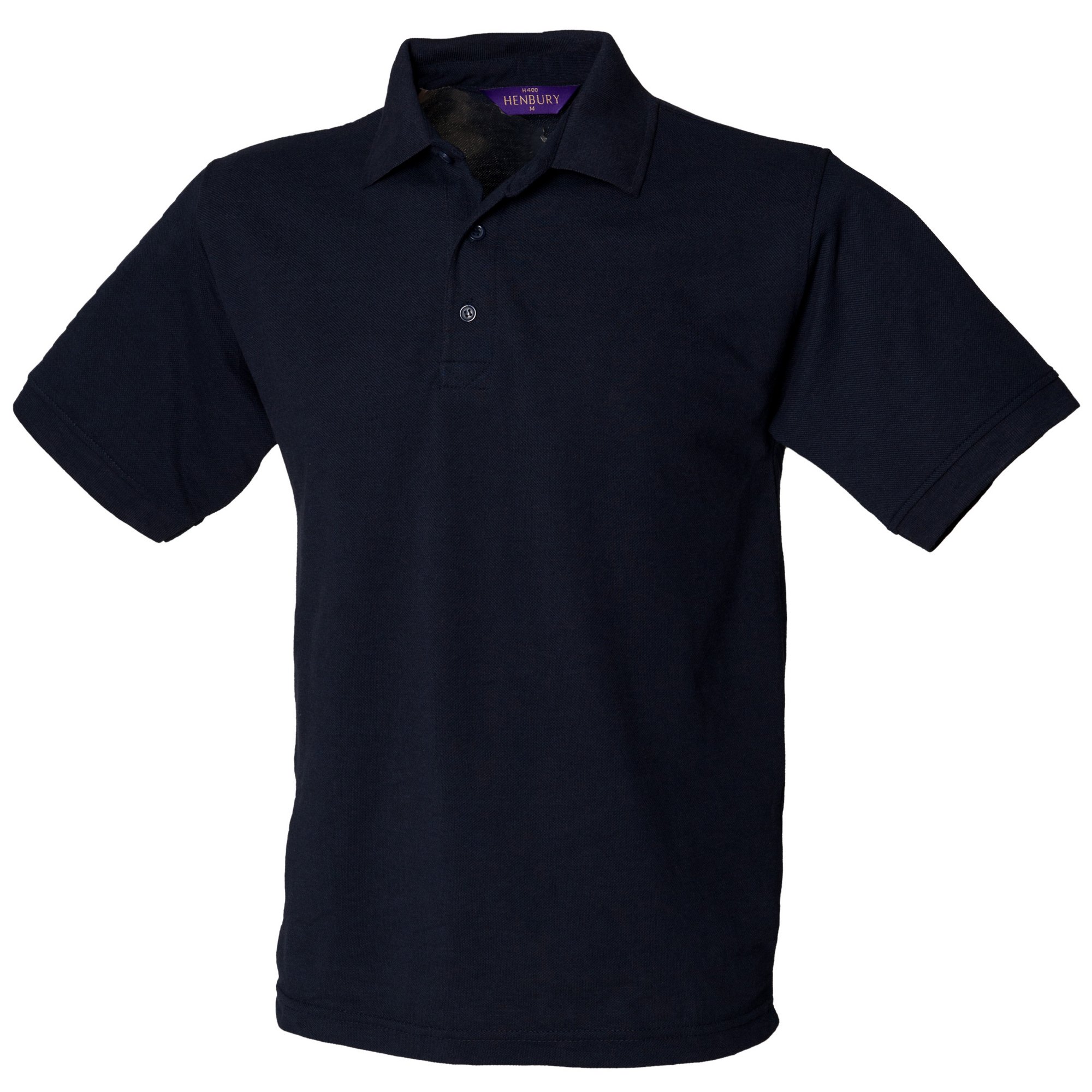 Henbury Short Sleeved Pique Polo Shirt - Navy - Men's XXL - 65% Polyester 35% Cotton