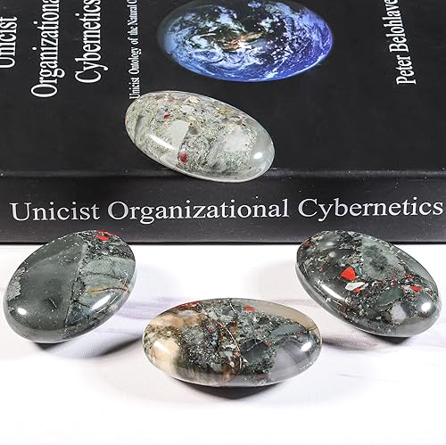 Miniatura 2 de Rockcloud Paquete de 2 piedras de cristal de palma pulidas, piedras de preocupación para aliviar la ansiedad, piedras de bolsillo para un fácil