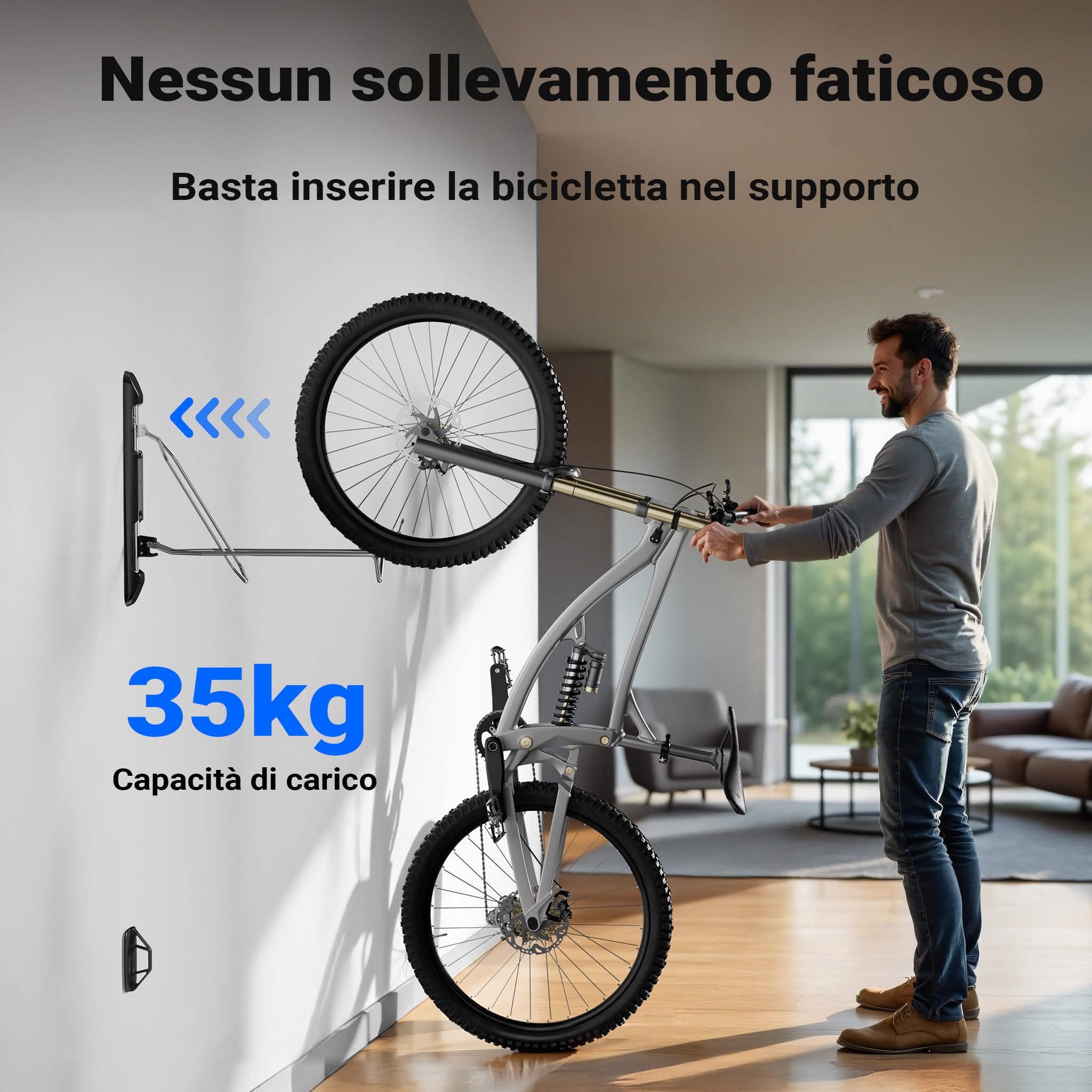 Wiltec Portabici da Muro