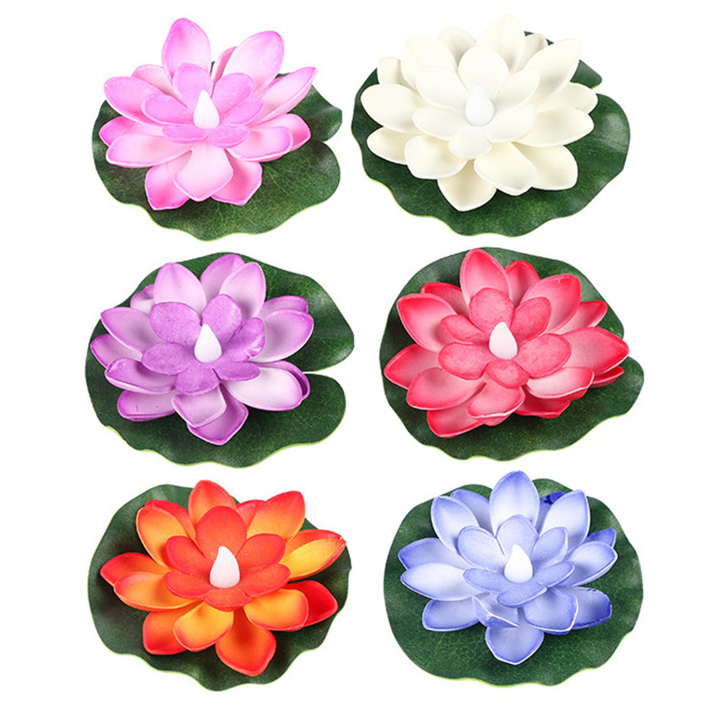 Luces flotantes para piscina y estanque con forma de flor lirio de agua LED 4"
