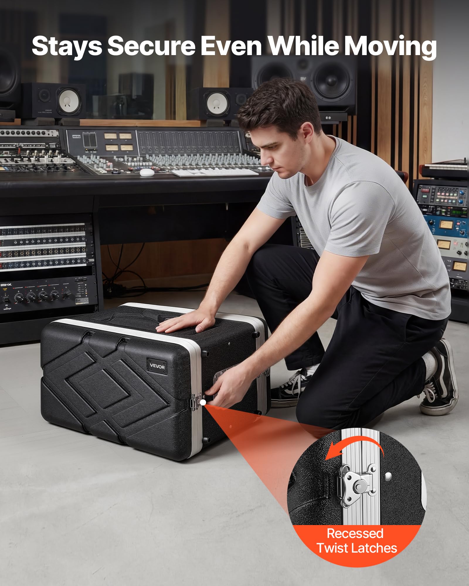 VEVOR Armadio Rack per Server 6U, Armadio per Amplificatori Processori Controller Profondità 31 cm in ABS Chiusura a Vite Incassate Pannelli Anteriori Posteriori Rimovibili, Profondità Interna 29 cm