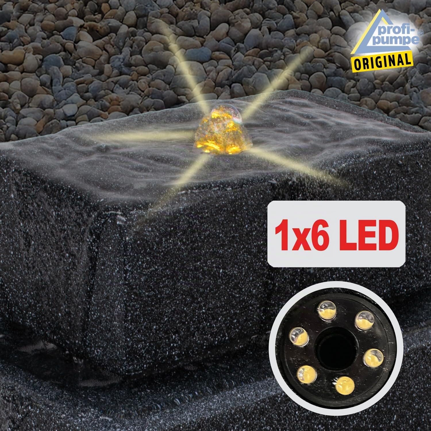 Profi-Pumpe® Fuente Solar Basalt-Cascada para Jardín y Terraza | Cascada Moderna de 3 Niveles con Batería de Litio y Luces LED | Funcionamiento Día y Noche | Kit Completo Ecológico | Panel 3W