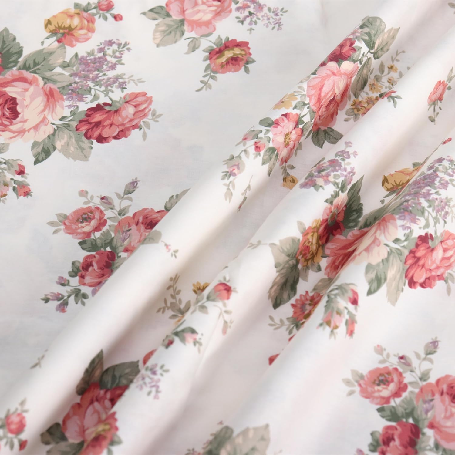 Cotton Flat Bed Sheets Queen Size Hotel Quality Ultra Soft Flat Sheet Flower Printed Luxury Top Sheet Machine Wash
