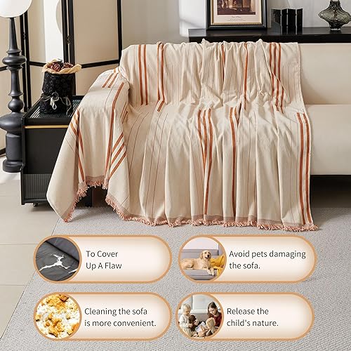 Miniatura 4 de Fundas antideslizantes bohemias para sofá de felpilla de 3 cojines, protector de sofá para perros y mascotas, lavable, antideslizante, funda de sofá