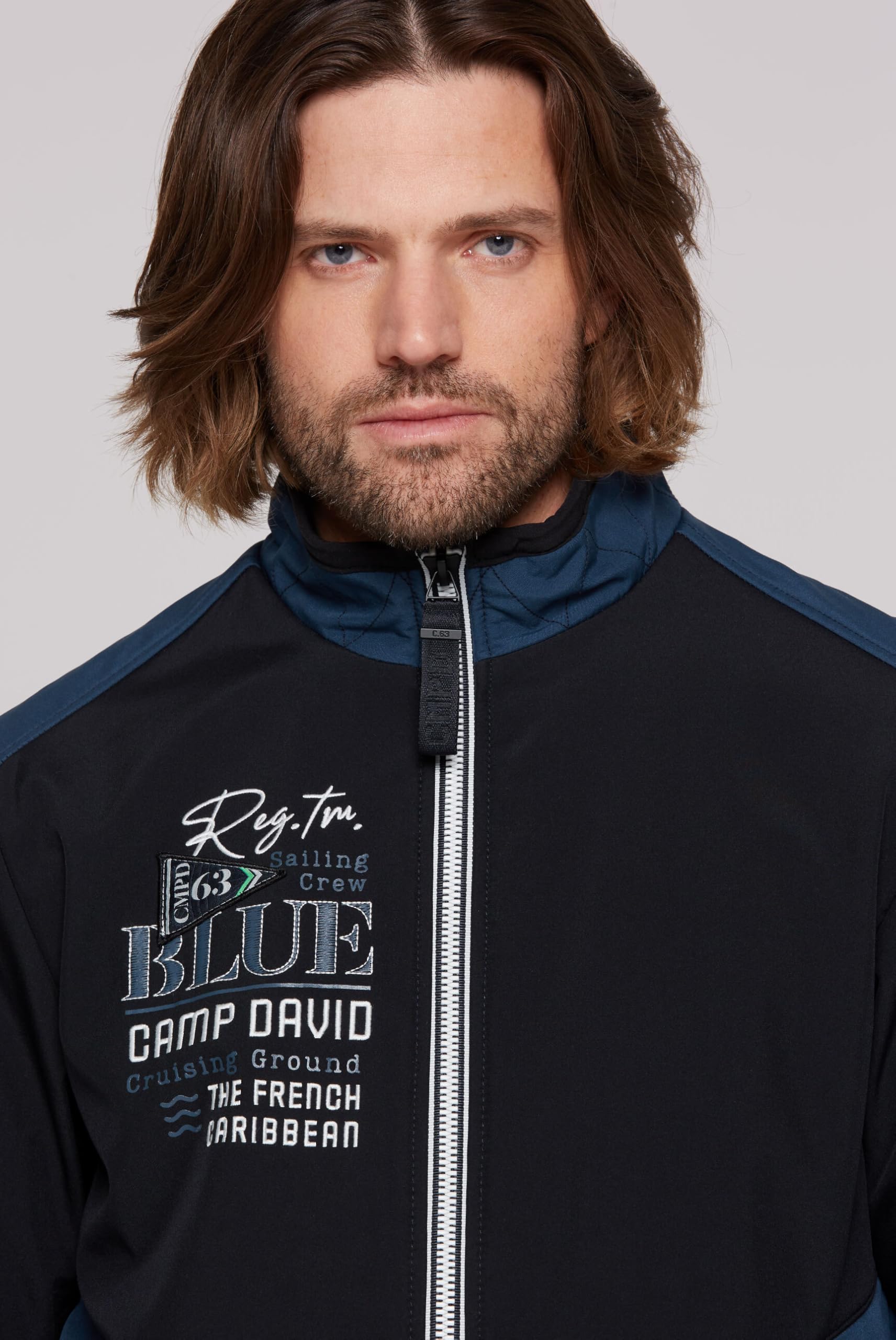 Camp David Herren Softshelljacke mit Colour-Blocking