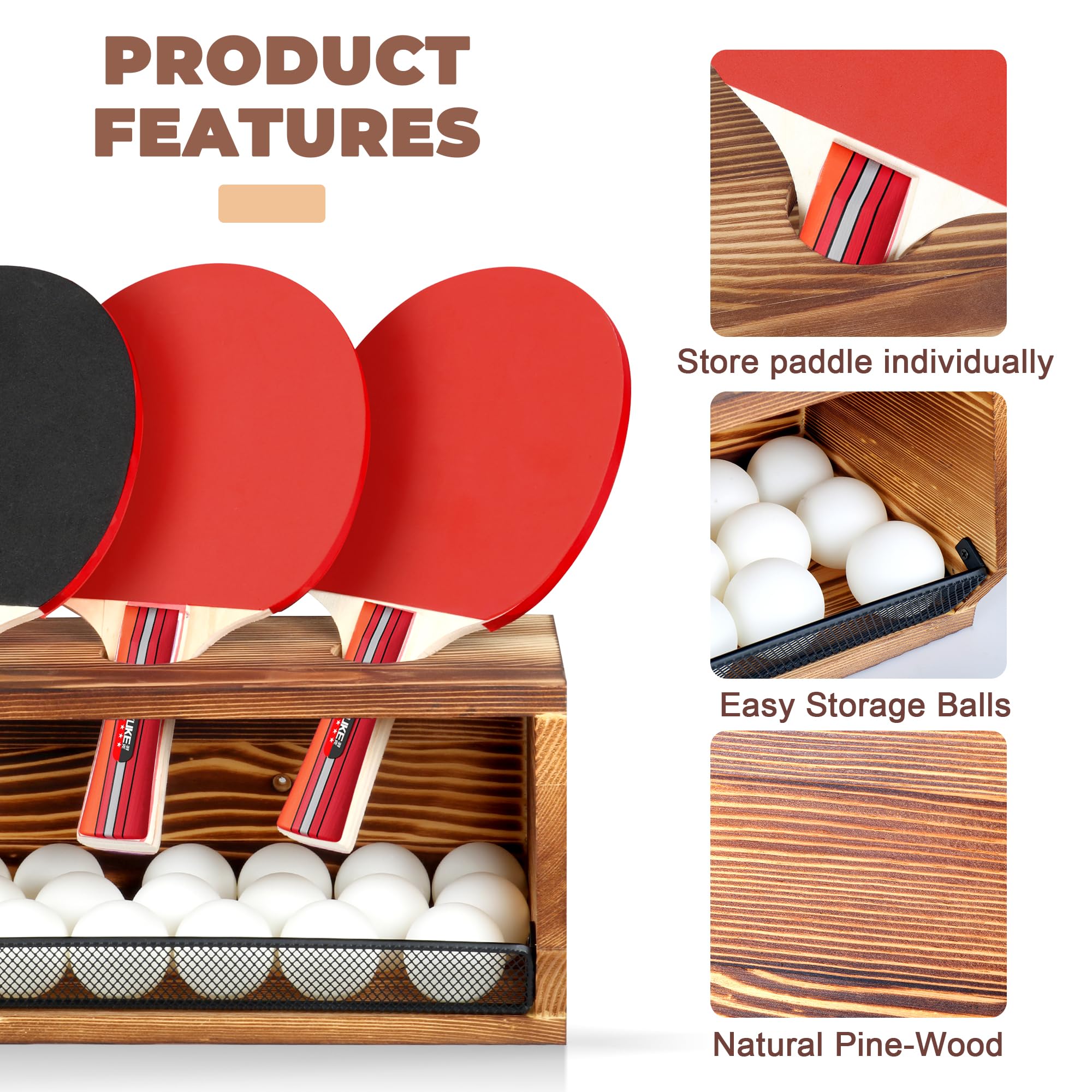 Snapklik.com : Ping Pong Storage Rack, Wall-Mount Table Tennis Paddle ...