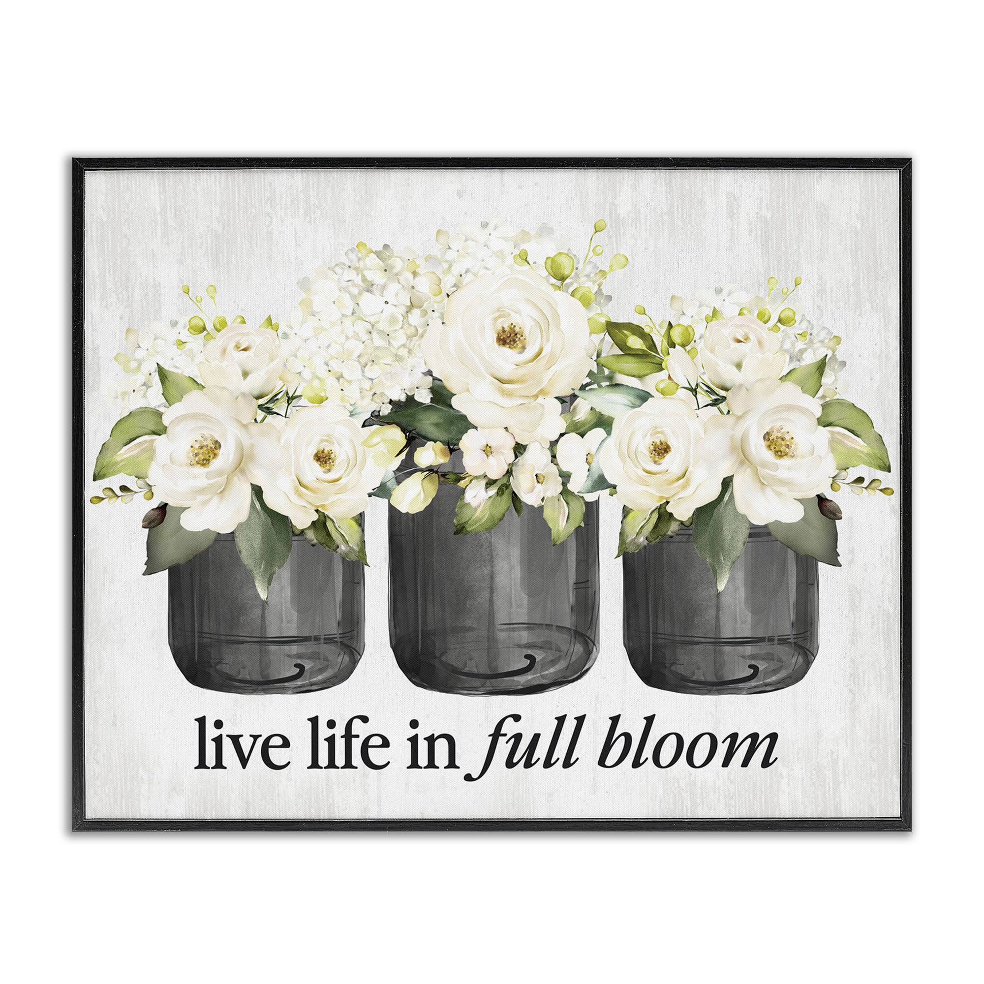Poster encadré en pleine floraison tableau mural fleur blanche Stupell Industries 40x50