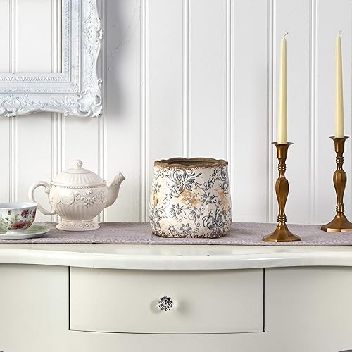 Miniatura 3 de Nearly Natural - Maceta de cerámica gris toscano de 7 pulgadas de Nearly Natural