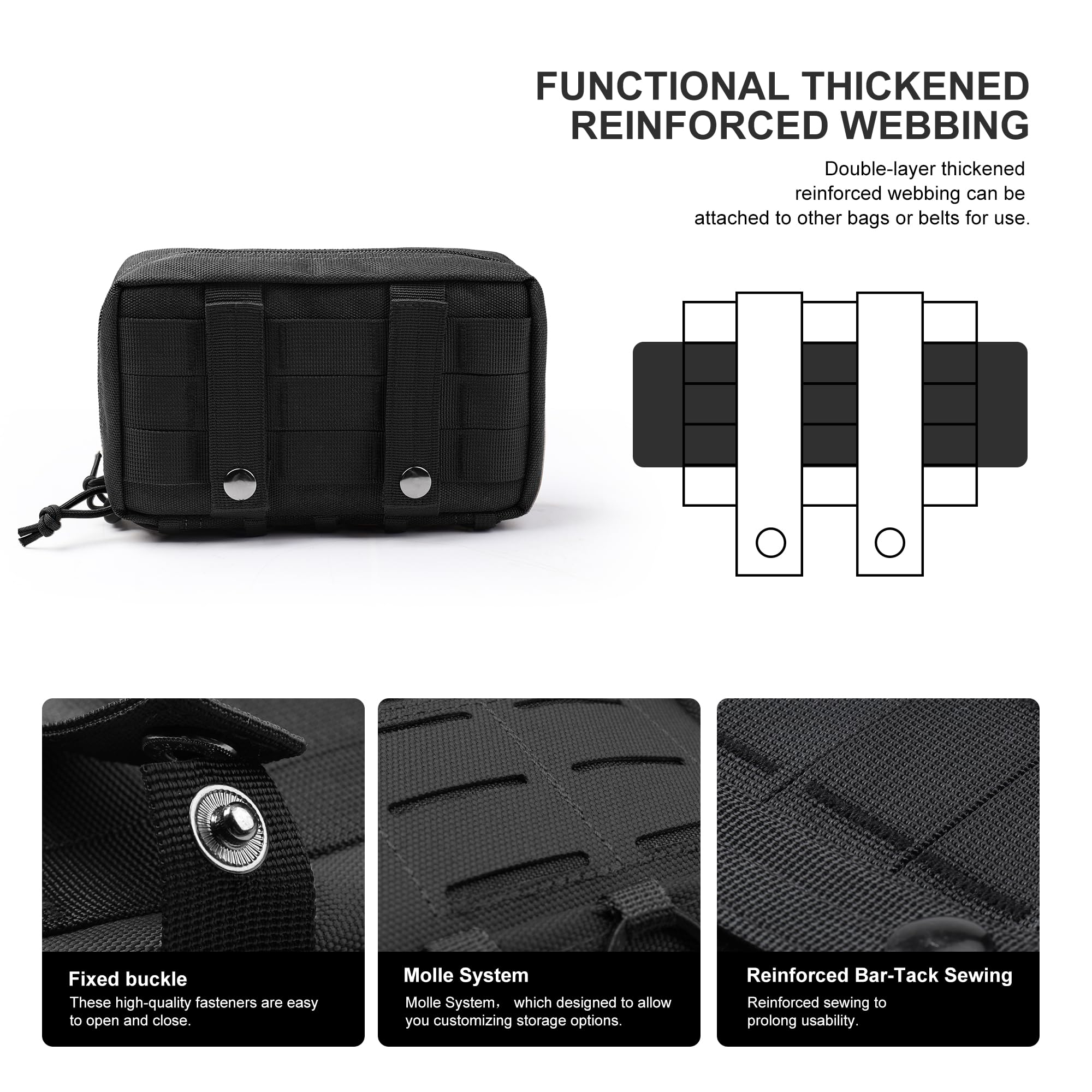 Mardingtop Tactical Tasche, Taktische Pouch Utility Taktische Zubehör, EDC Pouch für Laufen, Radfahren,Camping und für andere Outdoor-Aktivitäten