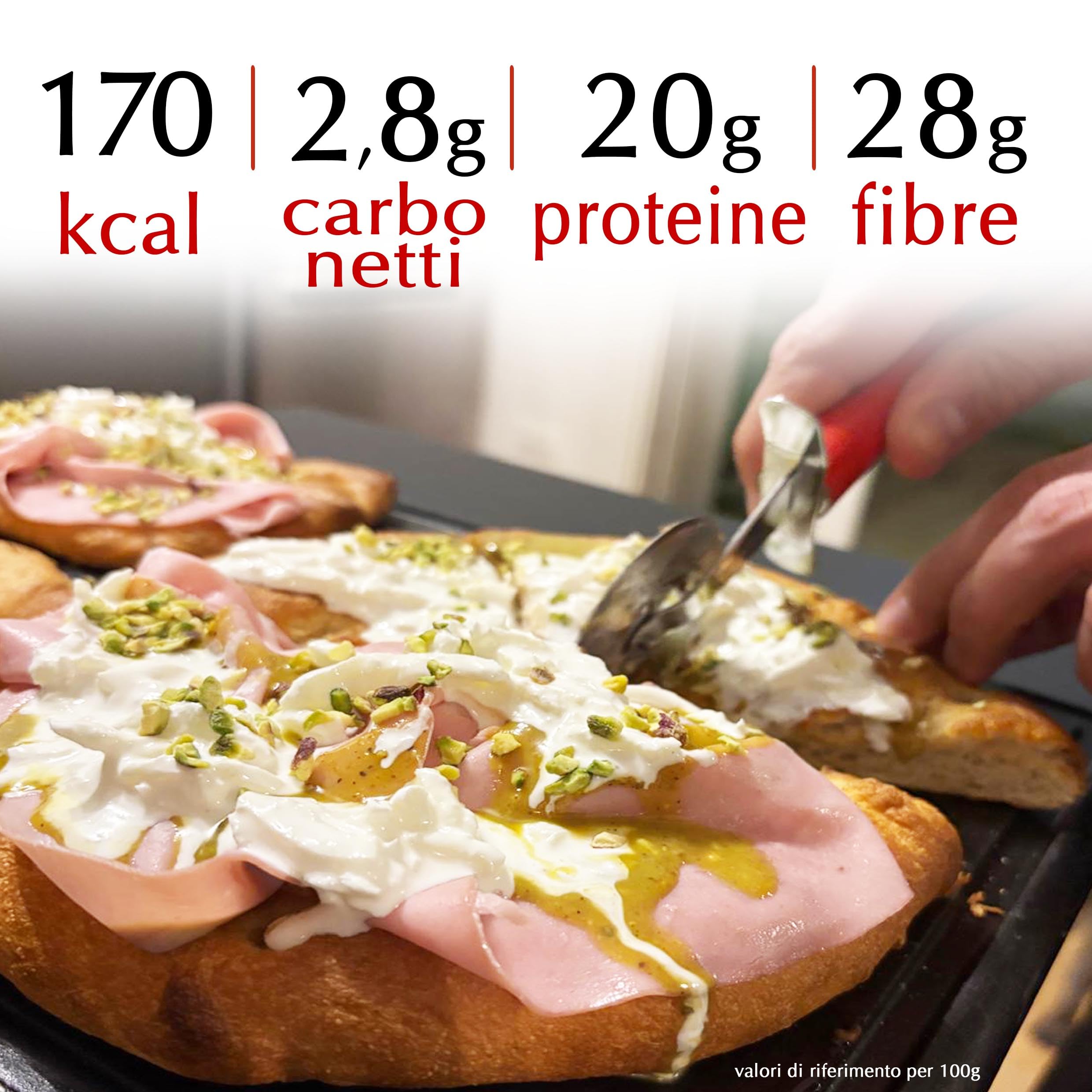 KETO FOCACCIA Line@diet | Focaccia artigianale da 220g ad alto contenuto di PROTEINE | 2,8% carboidrati, 44g di proteine, 0 zuccheri - 3