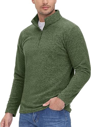 Miniatura 5 de MAGCOMSEN Camisas para hombre con cremallera de 14 sudadera de manga larga sudadera atlética
