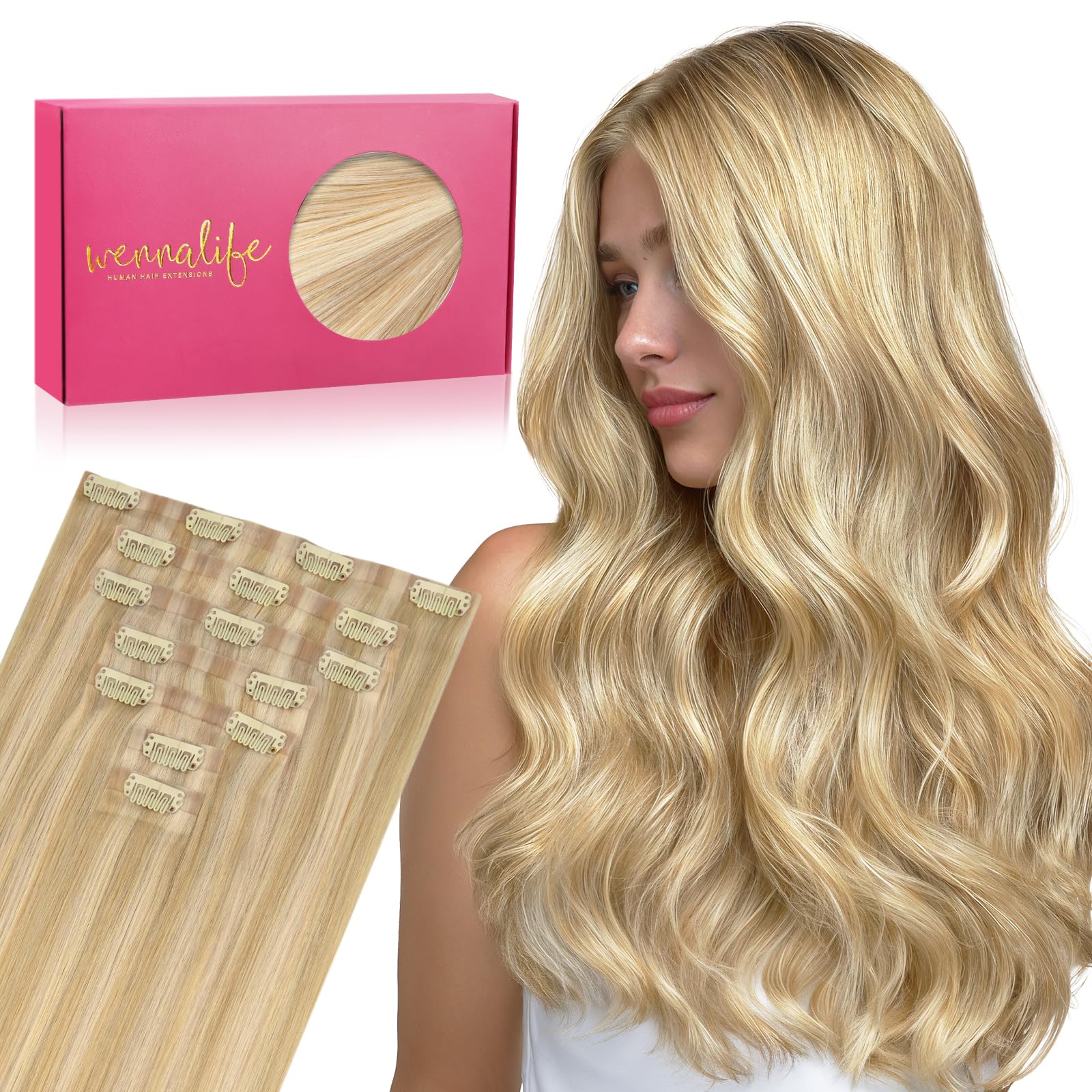 WENNALIFE Clip in Hair Extensions Human Hair 16 Inch 120g 7pcs Dark Brown Hair Extensions Clip in for Women Real Human Hair Double Weft Rallonge Cheveux Humain Extension Real Hair Extensions — view 38