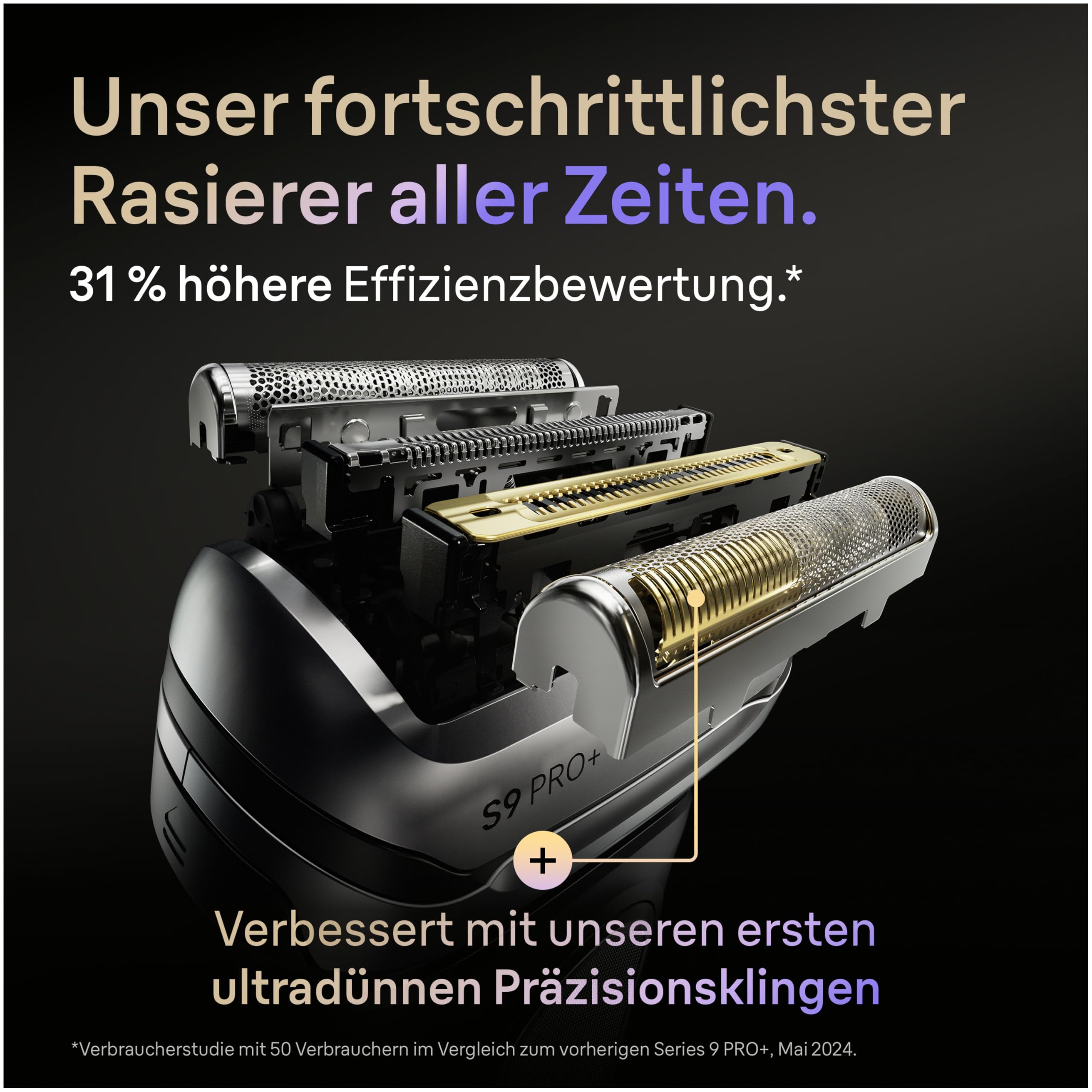 Braun Rasierer Herren Elektrisch Series 9 PRO+, 9677cce, Silber - Elektrorasierer, 5+1 Ultradünne Klingen, Barttrimmer 60 Min. Akku, Wasserdicht, Made in Germany, Inkl. Ladeetui, 6in1 SmartCare Center