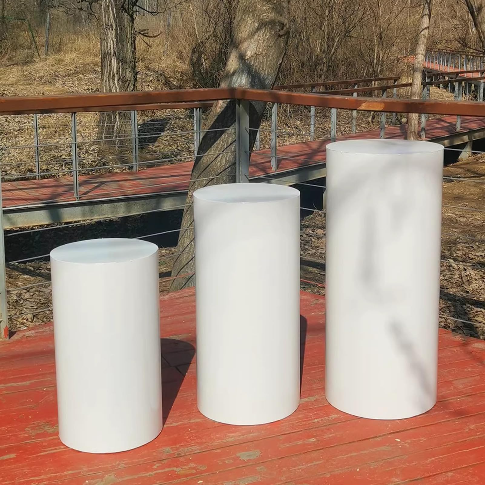 Présentoirs cylindriques pour fêtes en métal premium colonnes de luxe pour tables de desserts