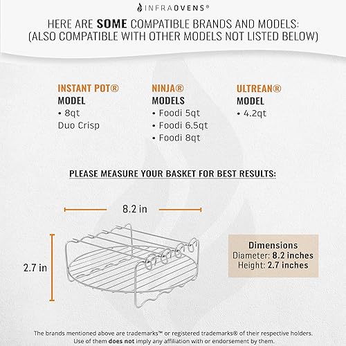 Miniatura 2 de Accesorios para freidora de aire de 8.2 pulgadas con pinchos para doble capa compatible con olla instantánea, Ninja Foodi de 5 cuartos de galón, 6.5