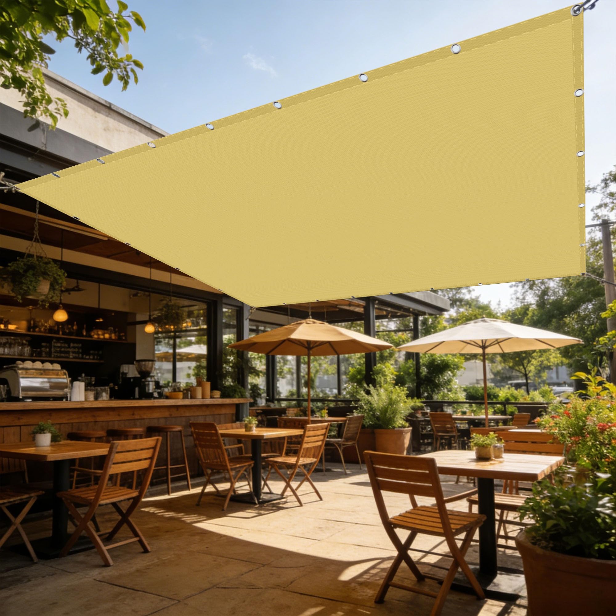 Voile d'ombrage jardin antidéchirure pour ombrager une longue terrasse