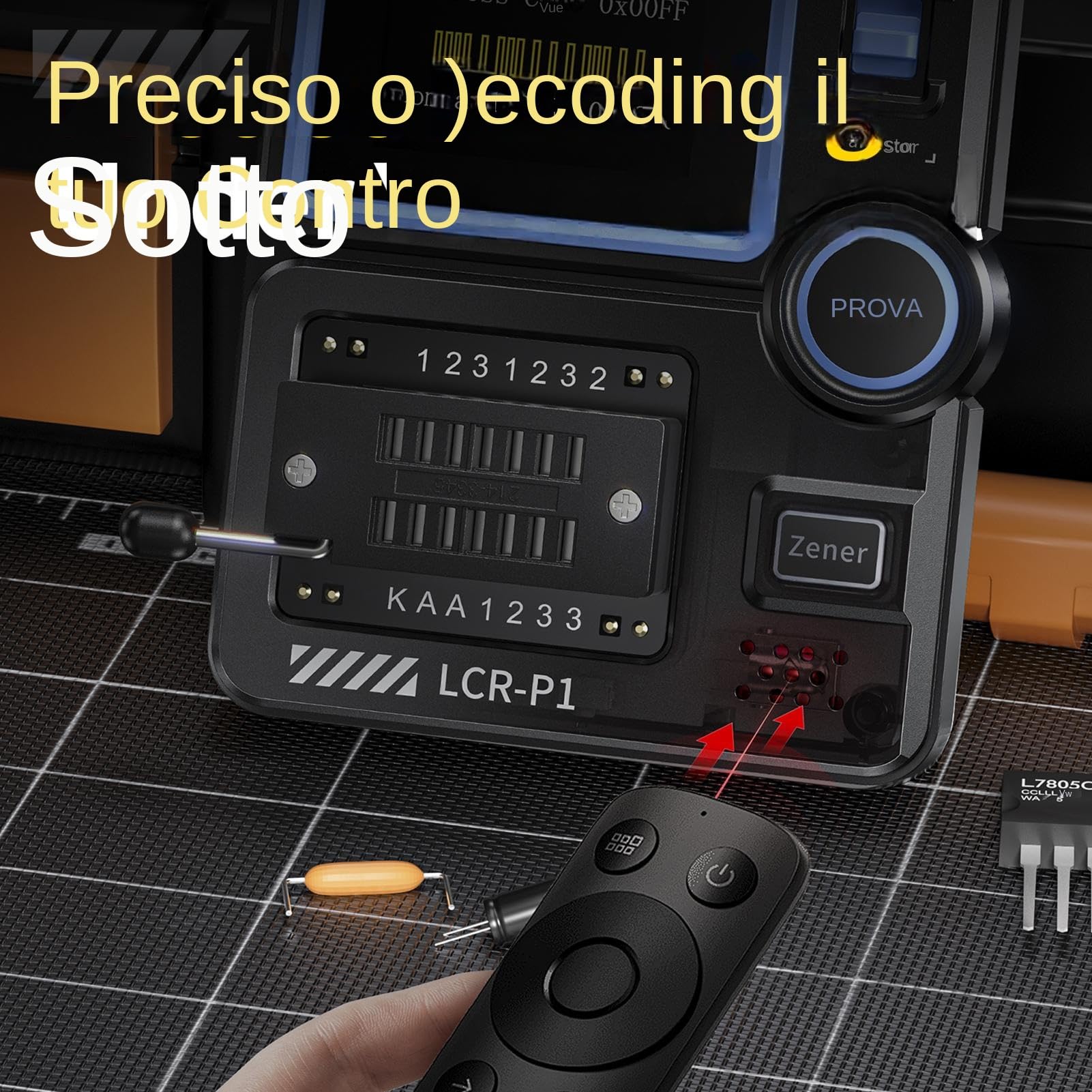 Oscilloscopi da Laboratorio,Misuratore Capacità con Display Grafico - Controllo Automatico Capacità Diodi Resistenze Rilevatore per Mosfet Npn Test Batteria Triodi Induttanze