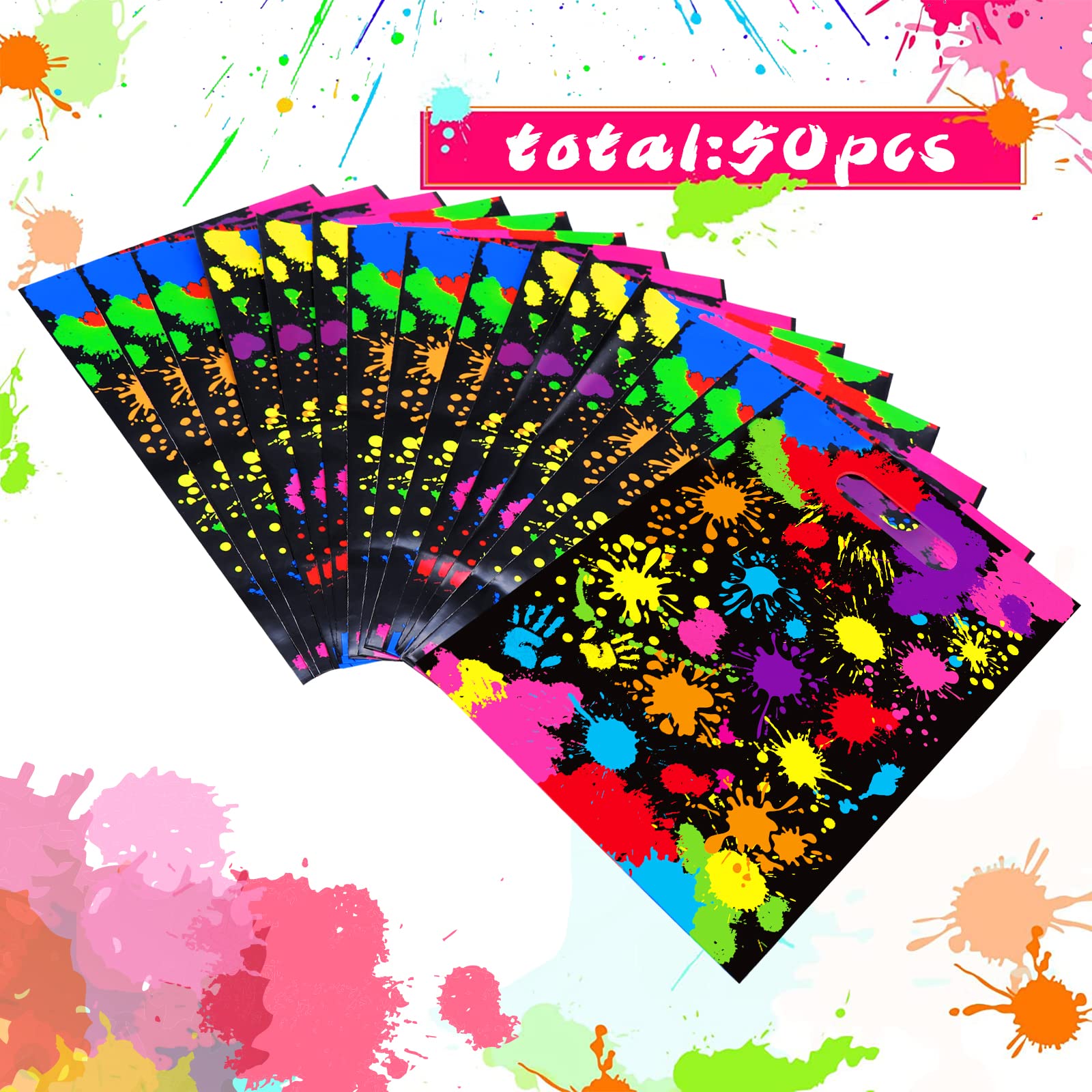 Omlisca Lot De 50 Sacs De Fête Fluo Phosphorescents - Fournitures