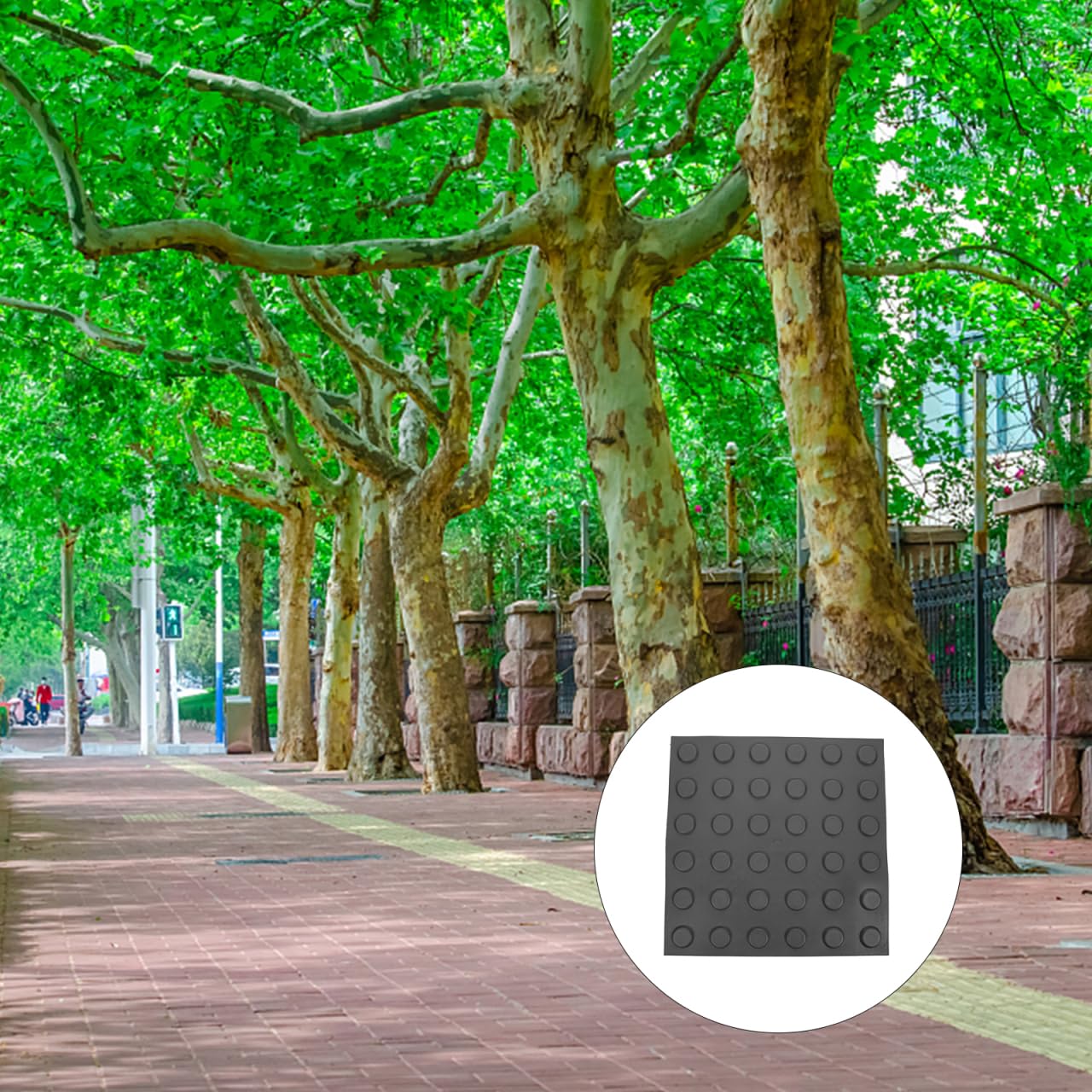 KICHOUSE Multifunctional Blind Bricks 4-Pack 11.81X11.81 Inch Waterproof PVC Sidewalk Boards for Outdoor Walkway Safety Floor Stickers Durable and Practical