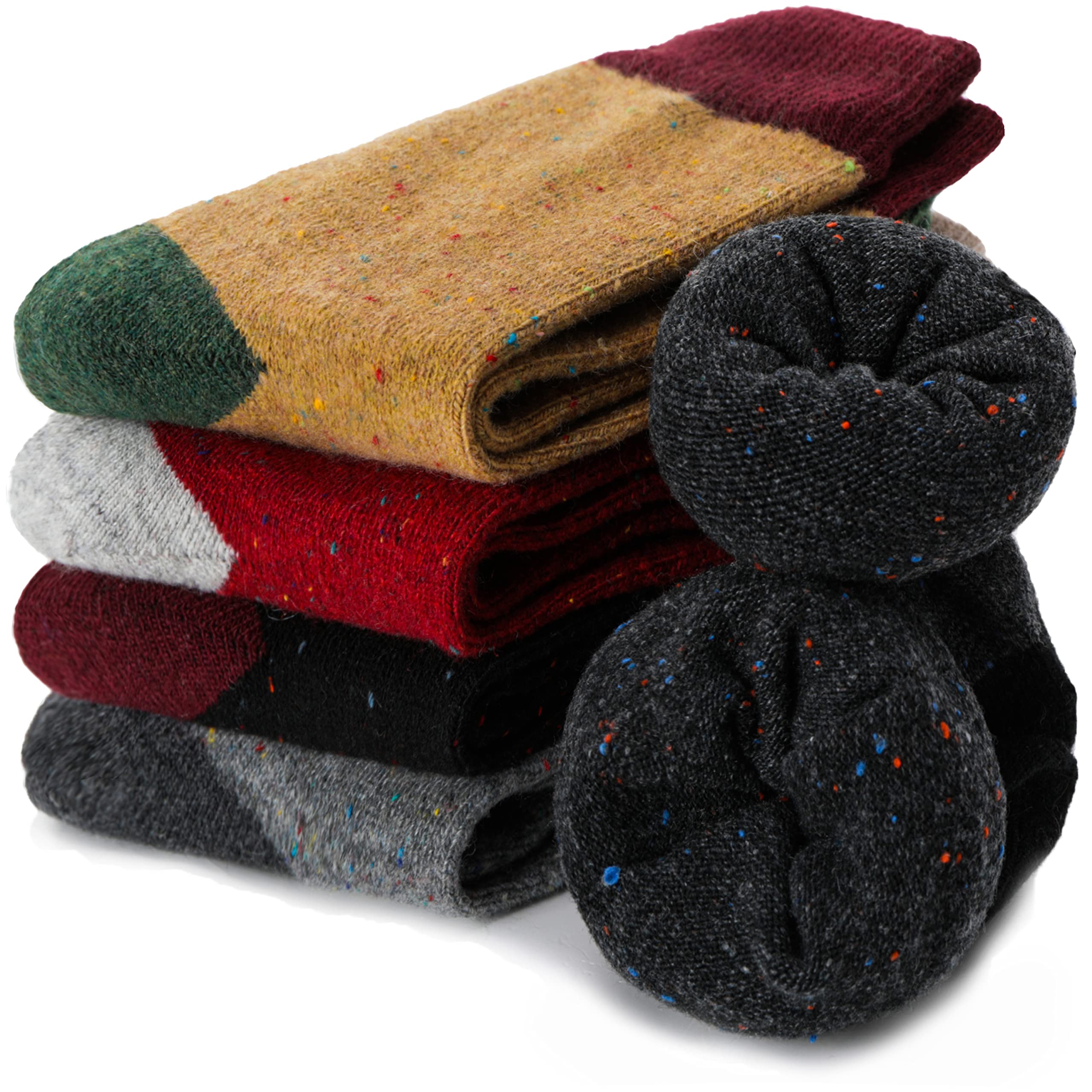 Ebmore Women's Dots Merino Wool Thermal Socks Warm Long Comfy Work Soft Boot Winter Novelty Long Cold Socks For 5 Pack(Dots)