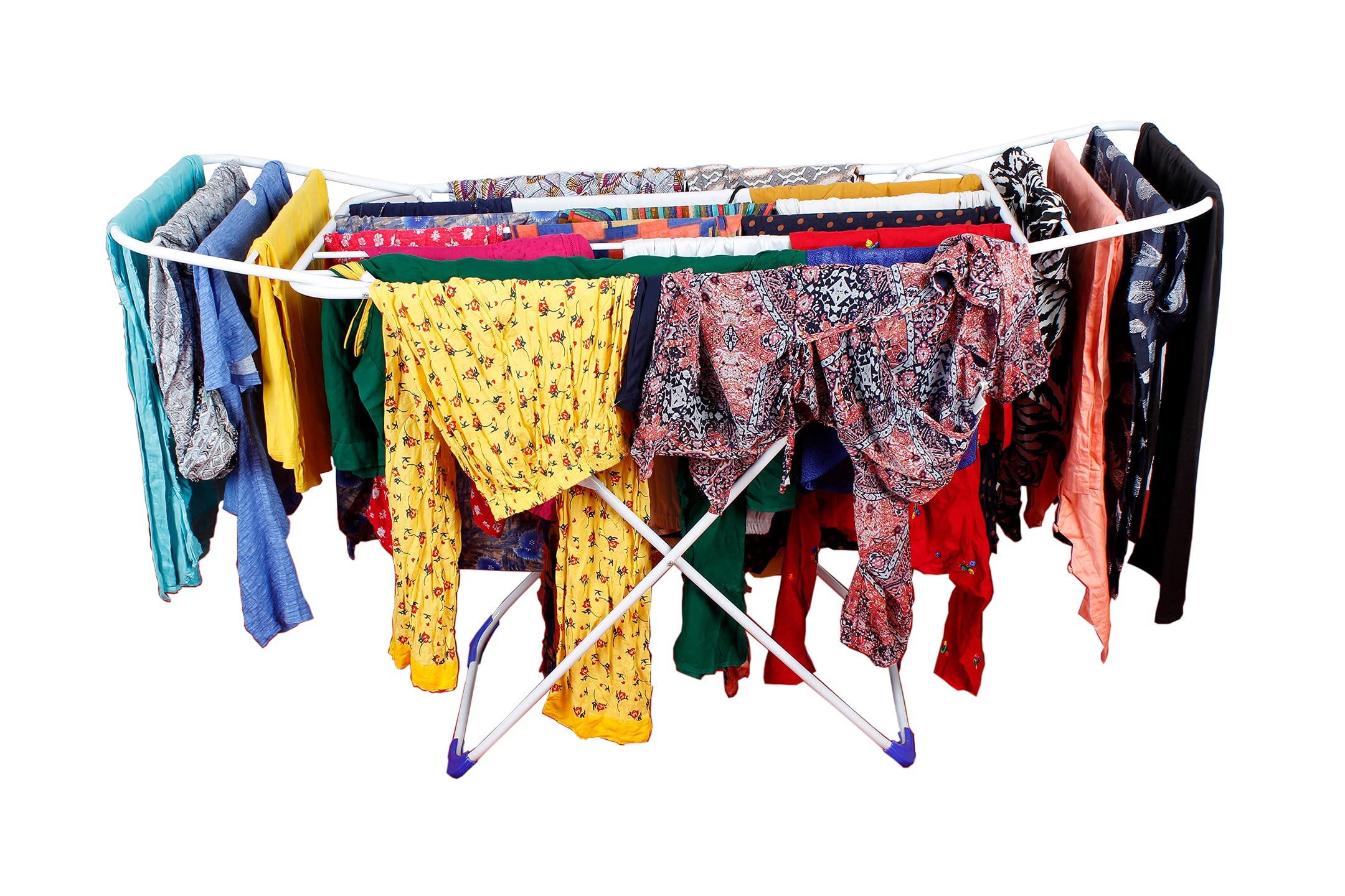 Magna Homewares Cloth Stand Rust Proof Steel Foldable Butterfly Cloth Drying Stand For Indoor And Outdoor - Purple(Alloy Steel)