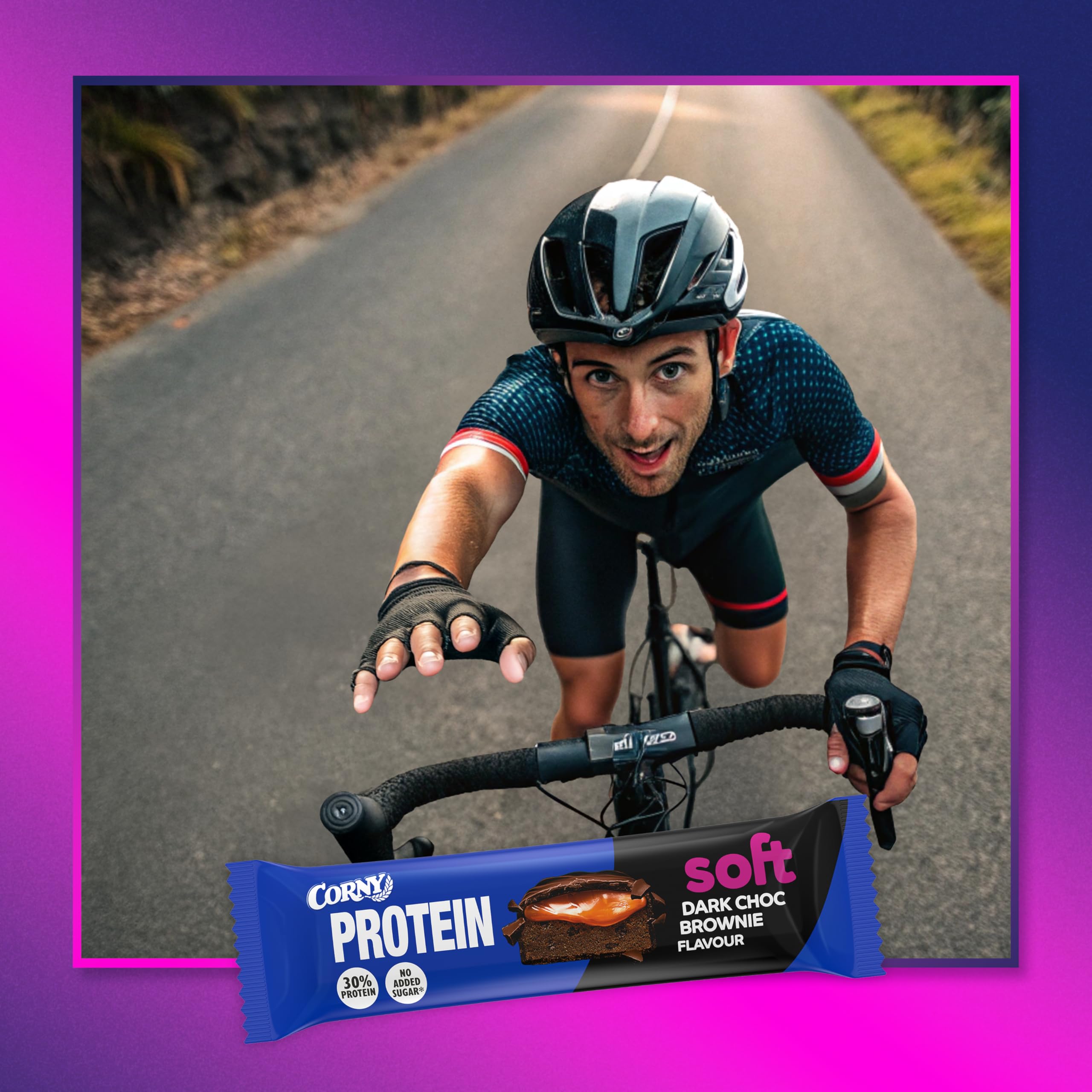 Barritas de Proteínas, Corny Protein,Soft Chocolate Negro con Brownie,13,5 gr de Proteínas, 0% Azúcares Añadidos, Ayudan al Desarrollo y Recuperación de la Masa Muscular, Pack 12x45g, Taste the Power