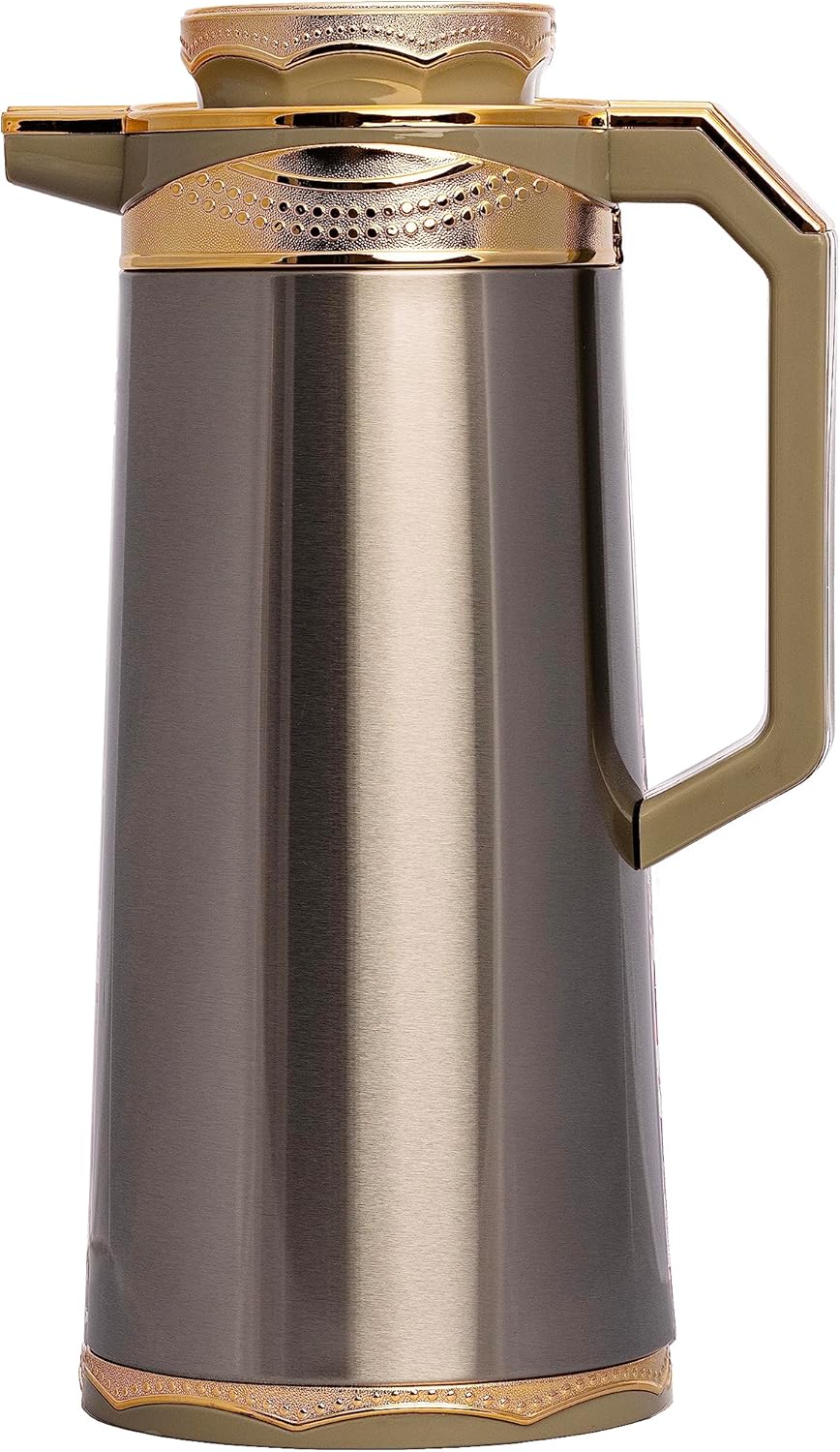 SAFURA Stainless Steel Coffee Carafe Insulated – Vacuum Water Flask Coffee Carafe for Keeping Hot & Cold Liquids Double Wall Thermos Container for Travel Hiking Camping (1.9 L)