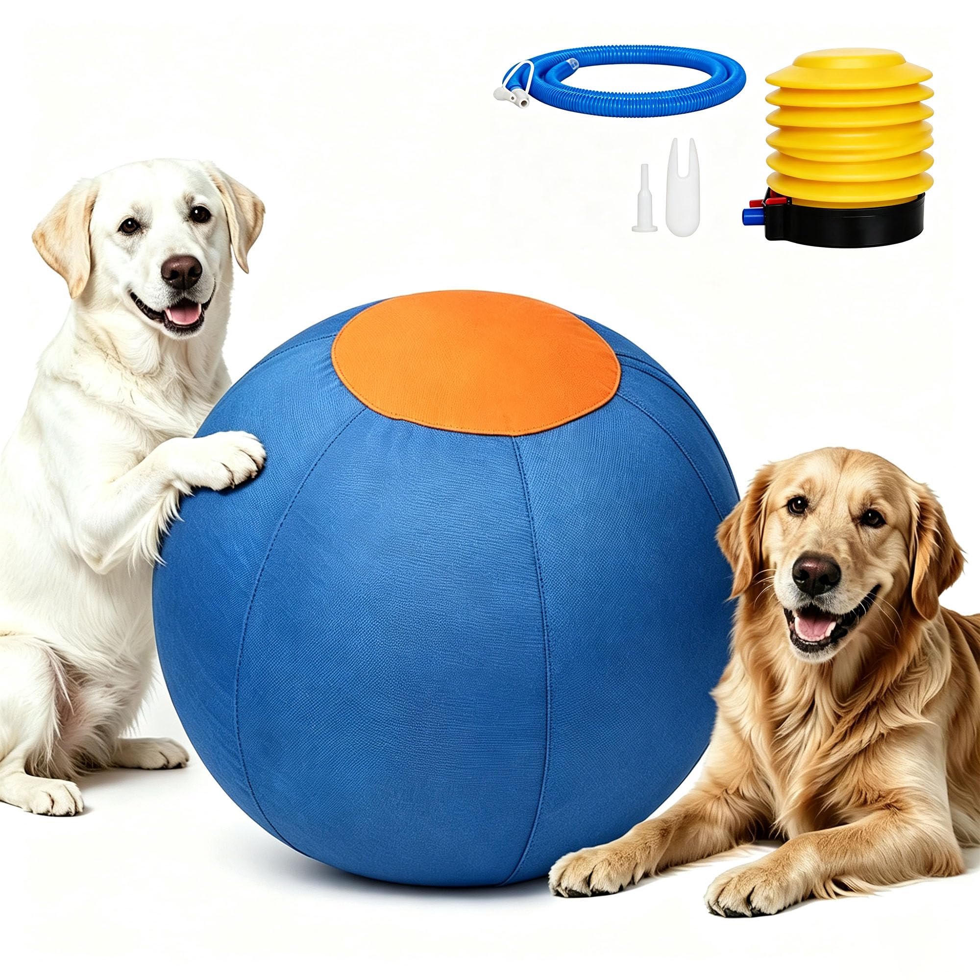 HiSnug Dog Herding Ball Indestructible Chew-Resistant Dog Toy, M, Blue