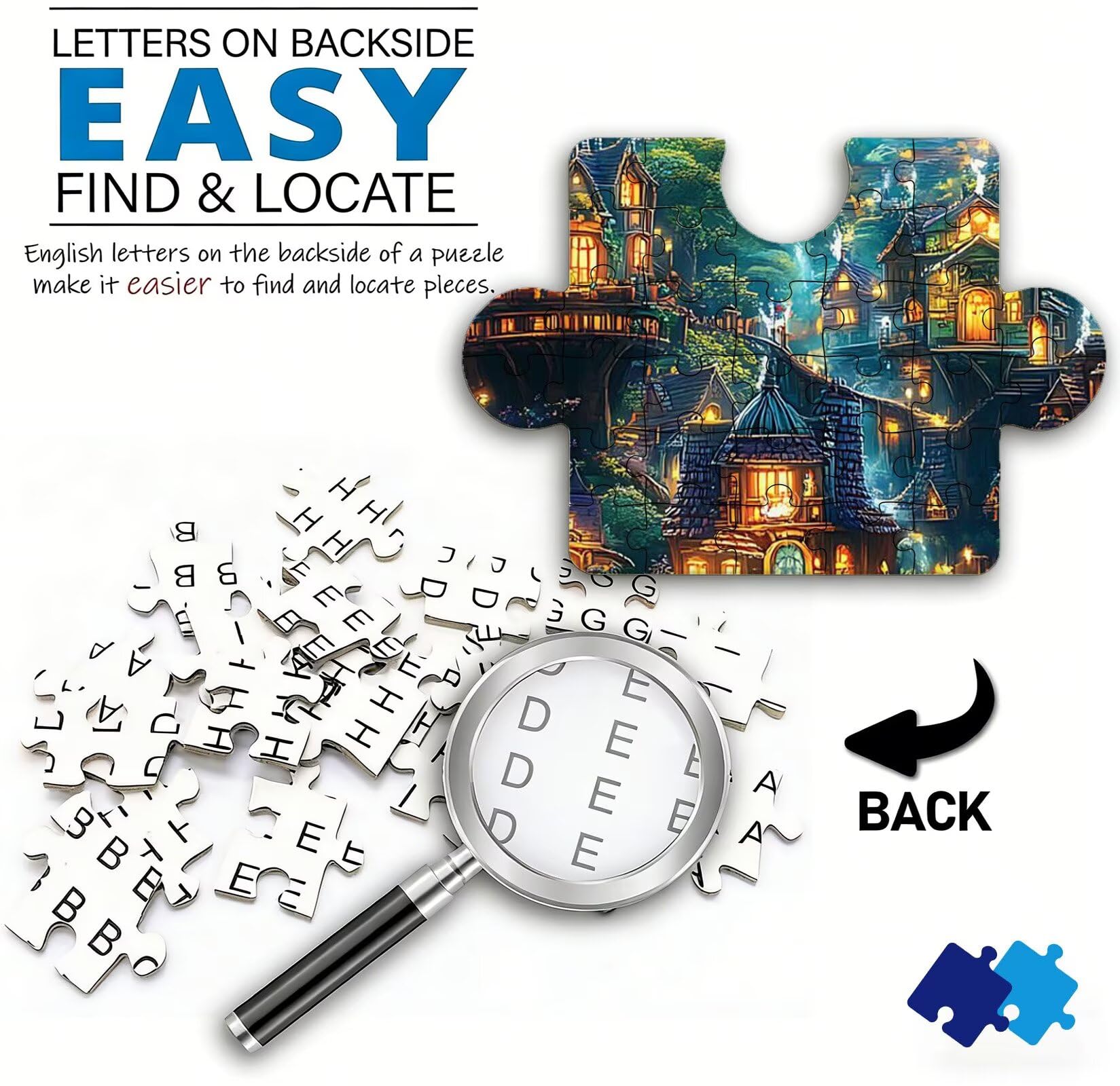 Puzzle 1000 elementów, drewniane puzzle dla dorosłych - Impossible Puzzle 75 x 50 cm niffy gra myśleniowa i łamigłówka dla kobiet i mężczyzn, gra rodzinna na wieczory z grami, prezent dla kobiet