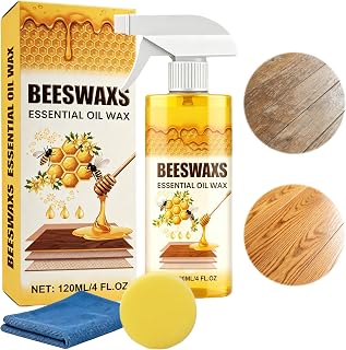 120ml Bienenwachs Spray Fur Holzmobel, Bienenwachs Holzpolitur Spray, Holzm&ouml;bel-Polieren Und Reinigungsspray, Bienenwachsspray mit Schwammn & Tuch, F&uuml;r M&ouml;bel, B&ouml;den, Tische, Schr&auml;nke