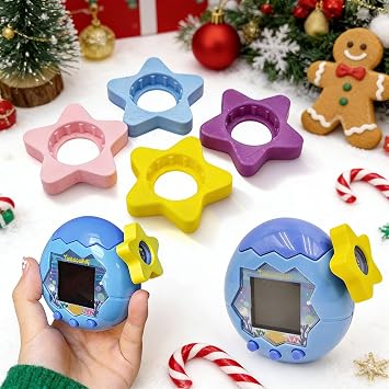 xcivi 4PCS 3D Printing Knob Decorative Covers for Tamagotchi Paradise,Flower & Star Shaped Cute Accessories for Tamagotchi Paradise, Decorate and Protect Your Virtual Pet Machine Knobs Star
