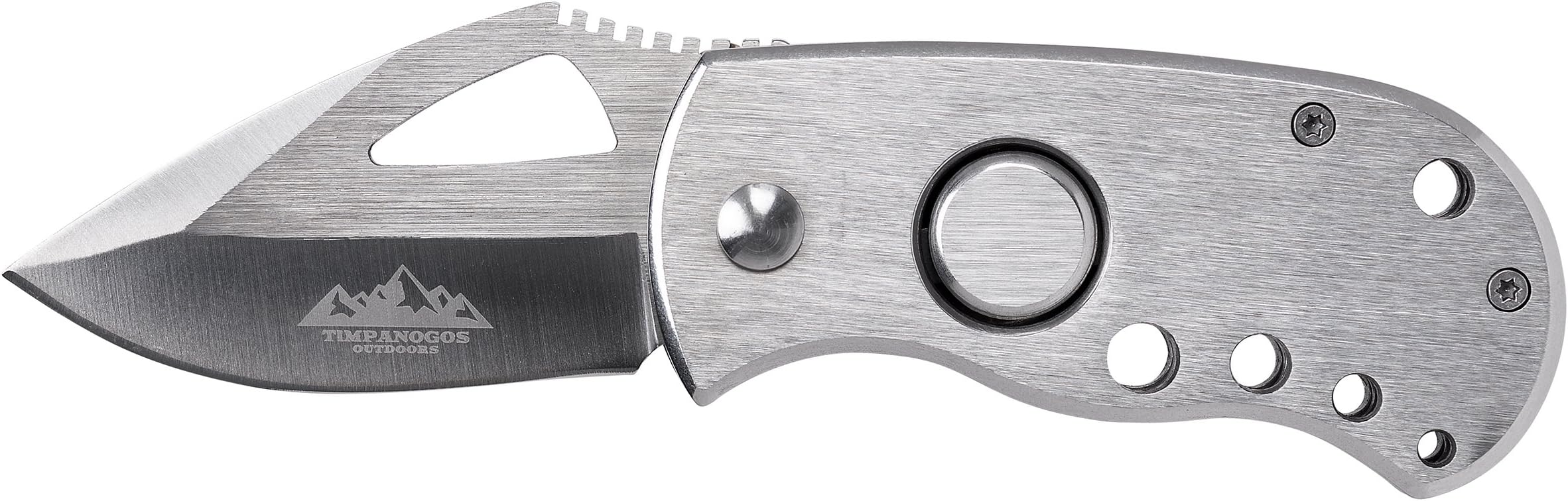 Timpanogos Outdoors - Big Baldy Knife - Durable and Foldable Pocket Knife, Made of Hardened Steel, Silver Finish, Very Sharp