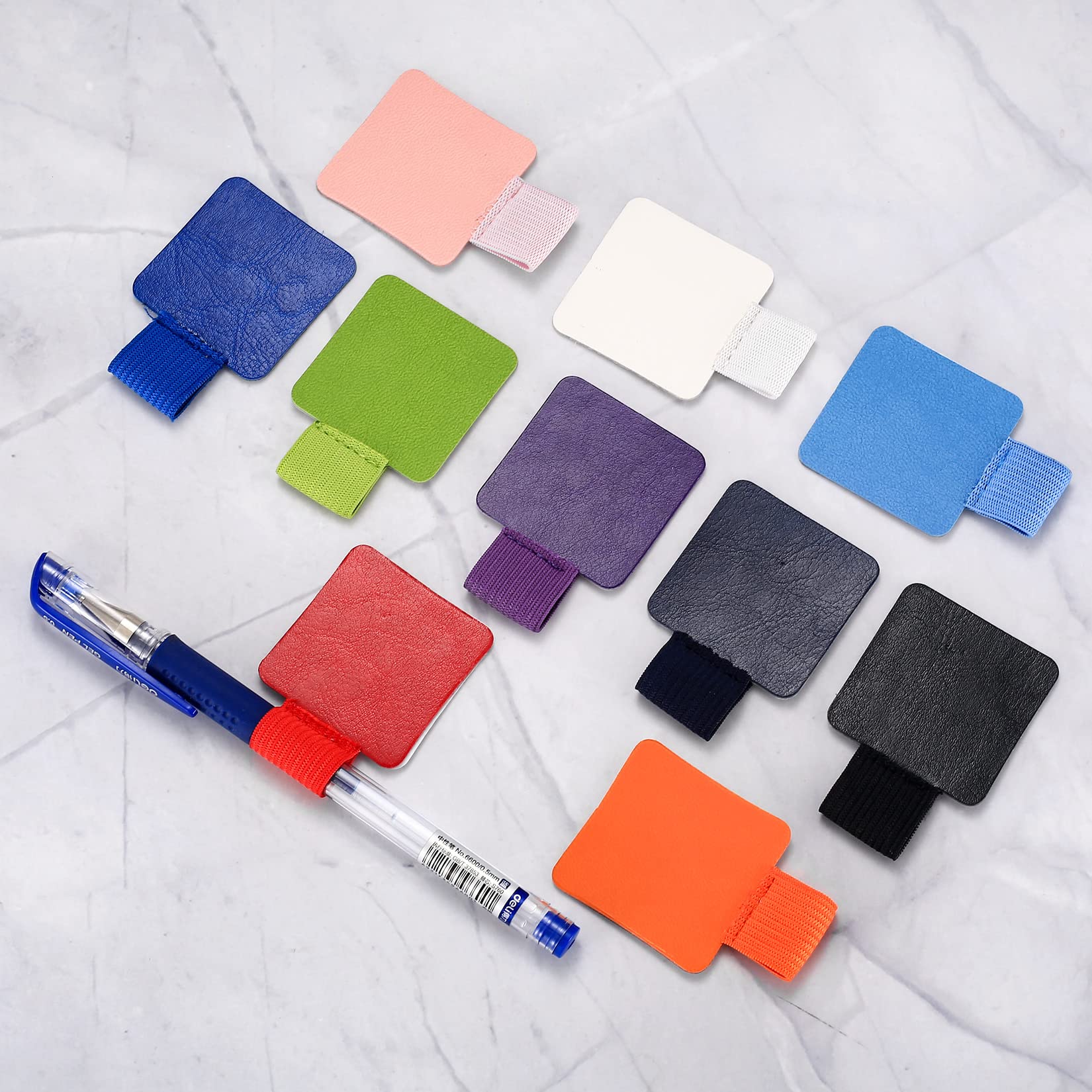 Juego De 5 Soportes Elásticos Para Bolígrafos, Autoadhesivos, De Piel Sintética, Diseñados Para Cuadernos, Portalápices