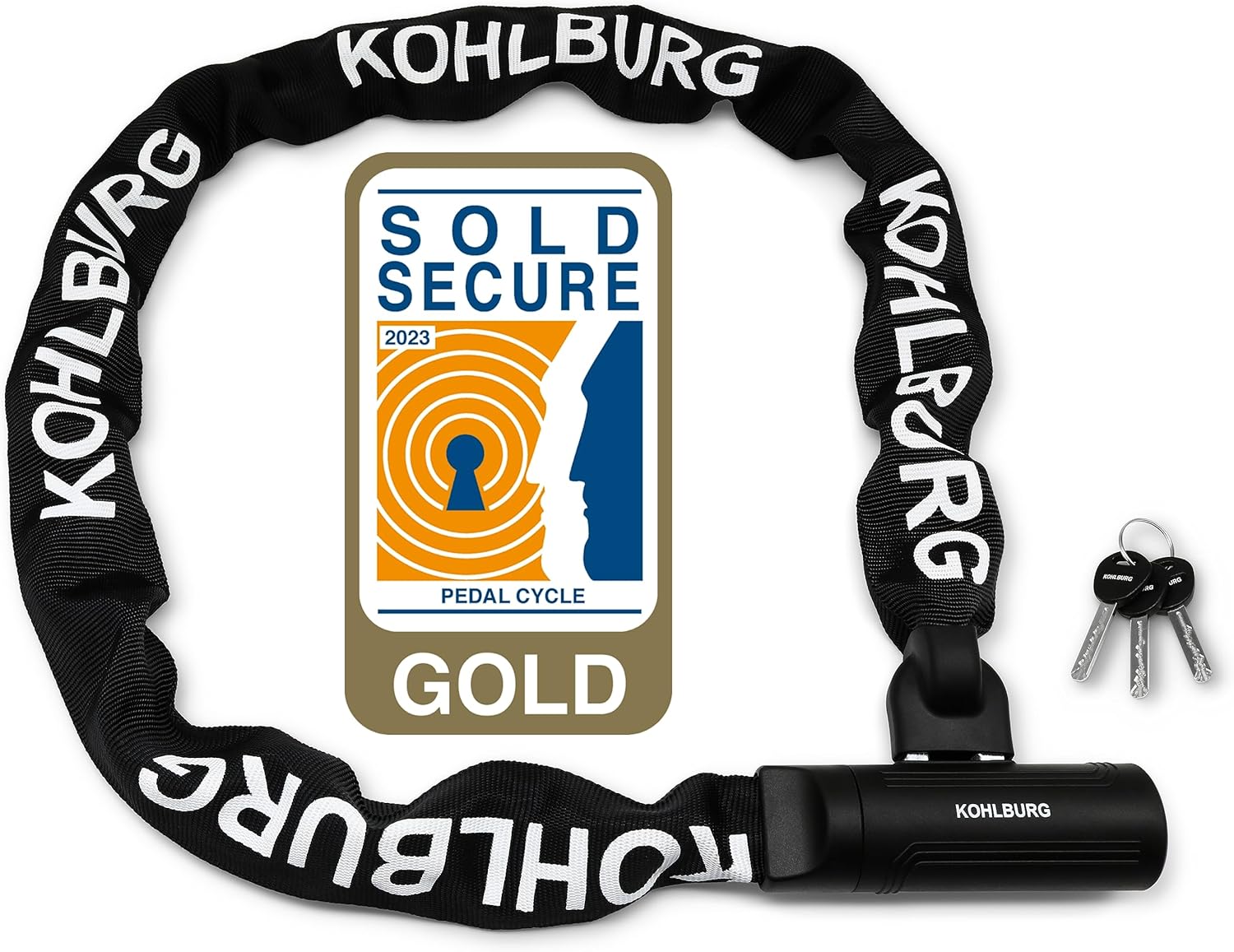KOHLBURG Security Chain Lock Sold Secure Gold 4ft / 120cm ExtraLong