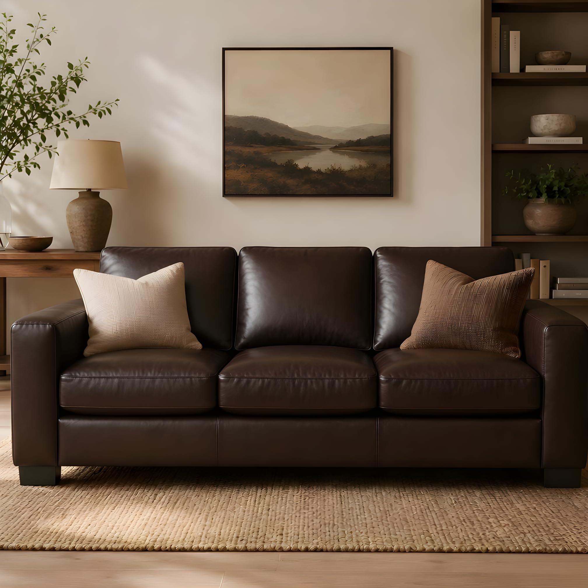 Naomi Home Genuine Leather Couch