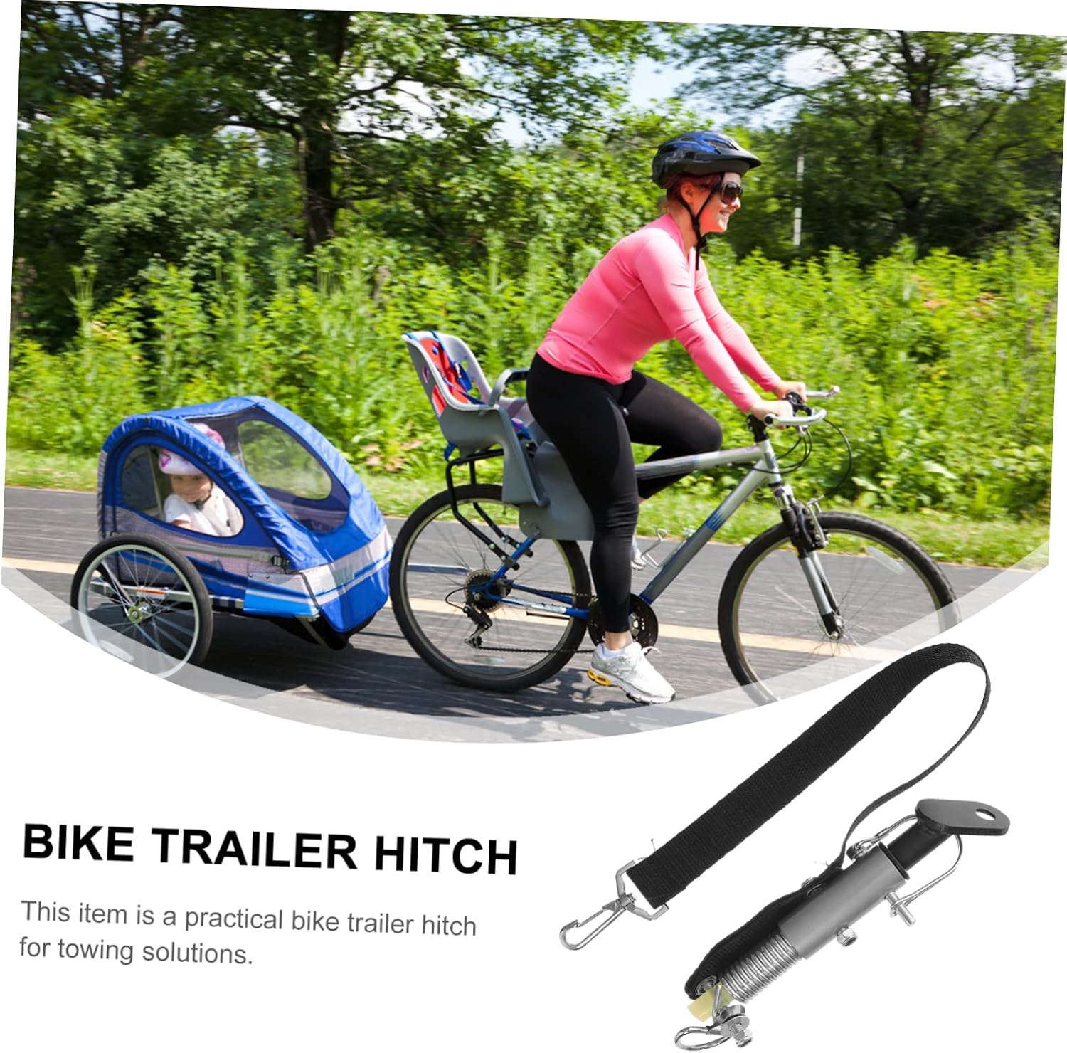 Bike Trailer Hitch Adapter Quick Release Connector for Universal Bicycles | Plastic and Copper Build, Sturdy Use, Compatible with Electric Bikes, Compact Trailer Coupler Accessory