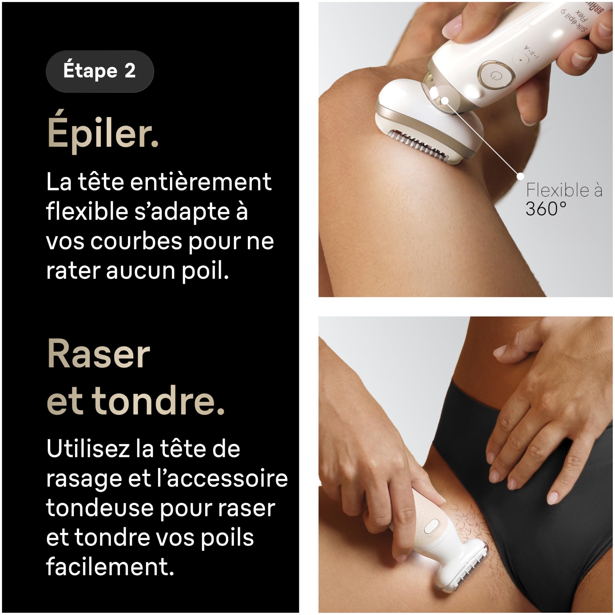Braun Epilateur Electrique Femme Silk Epil 9, 9-681 3D FaceSpa, Blanc et Or – Etanche, Tête Flexible à 360°, Coffret Epilation Tout-en-Un, Mini Rasoir Visage, Brosse Exfoliante, Sabot Tondeuse