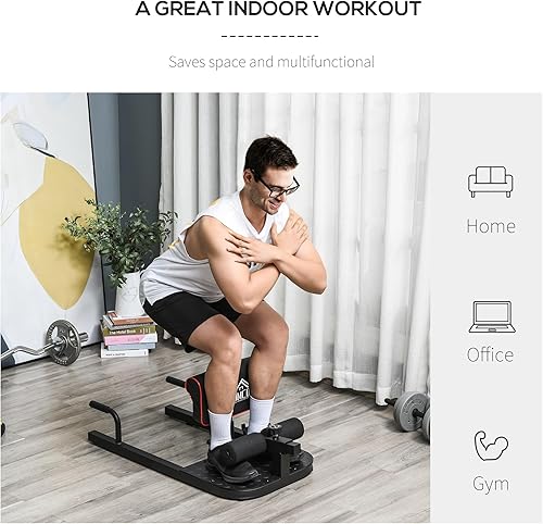 Miniatura 6 de Soozier 3-in-1 Padded Push Up Sit Up Deep Sissy Squat Machine Home Gym Fitness Equipment