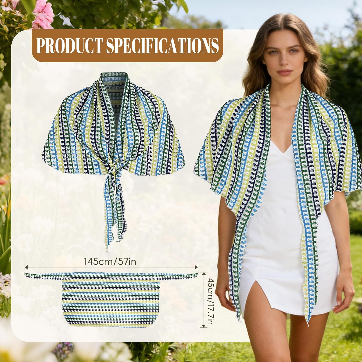 Swimsuit Coverup for Women, Beach Vacation Sarong Wraps Skirt Sheer Bikini Cover Up - Image 3