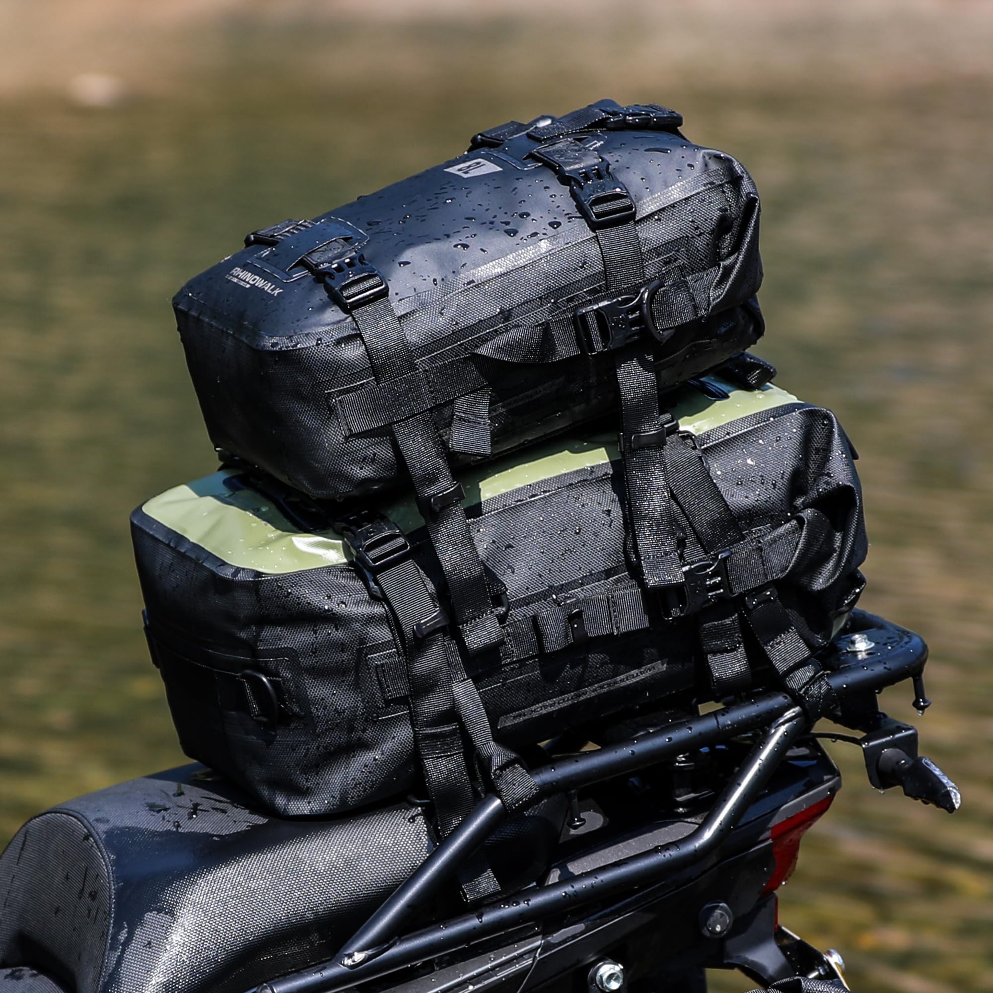 Rhinowalk Borsa da sella per moto impermeabile 8/15/30 l, borsa laterale per portapacchi posteriore, CXMT2230B