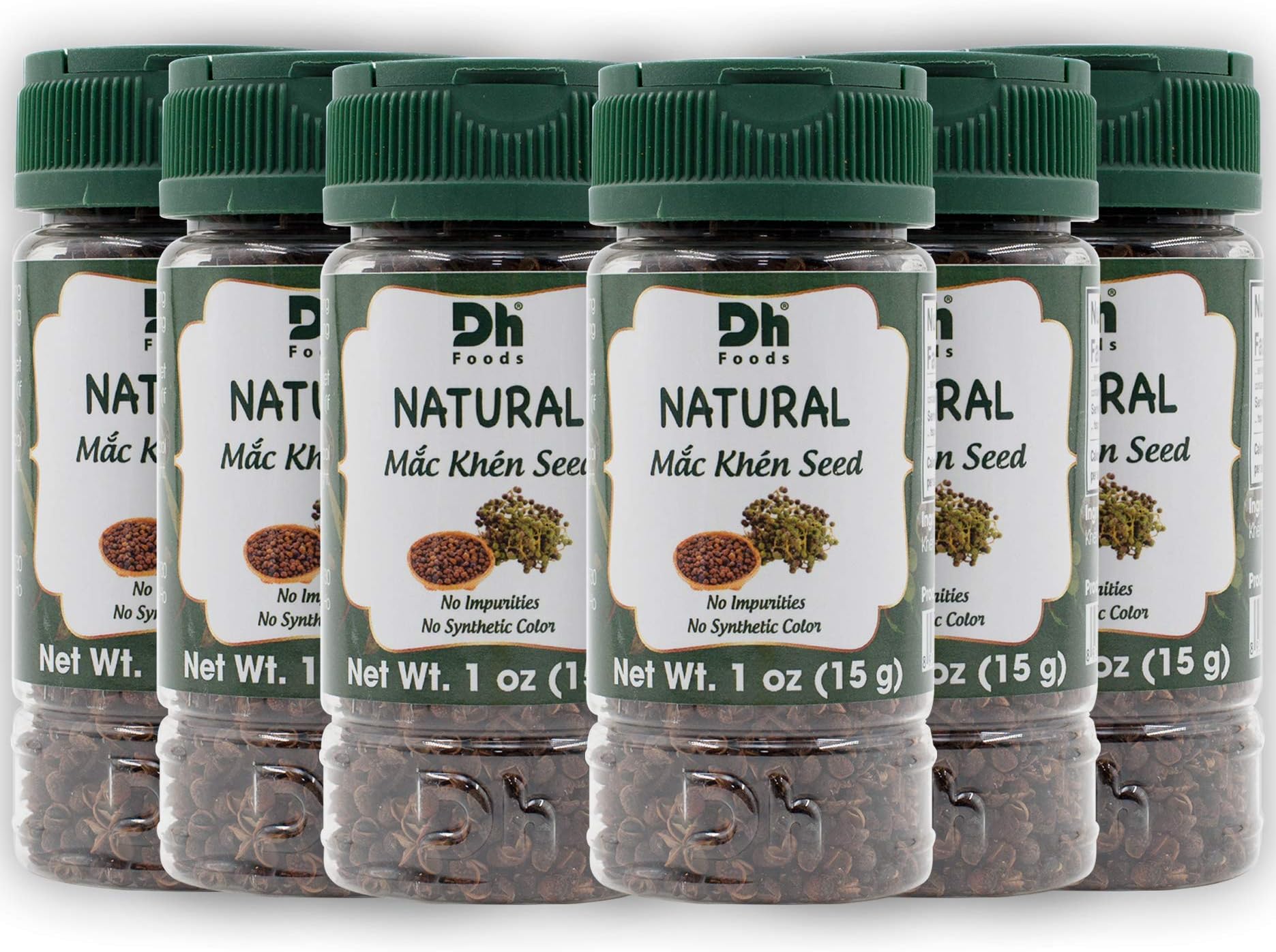 Dh Foods Natural Mac Khen Seed (Pack of 6) | Vietnamese Natural Seasoning Spice | For cooking and teas | NO Synthetic Color - NO Artificial Preservative | 2 oz Net Wt.
